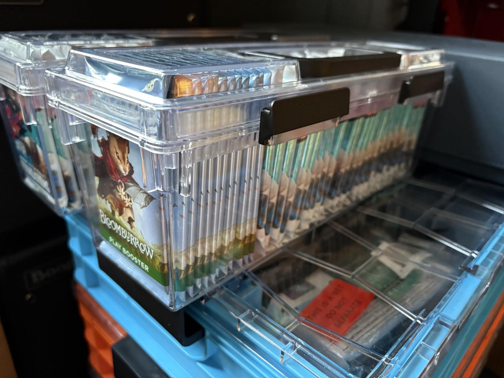Lifewit Trading Card Storage Box with Handle, Fit for Toploader, 2 Pcs | Stackable Reinforced Latch Case with 8 Adjustable Dividers, Writable Labels, Organizer for MTG TCG Sports Baseball Bulk Cards customer photo 1