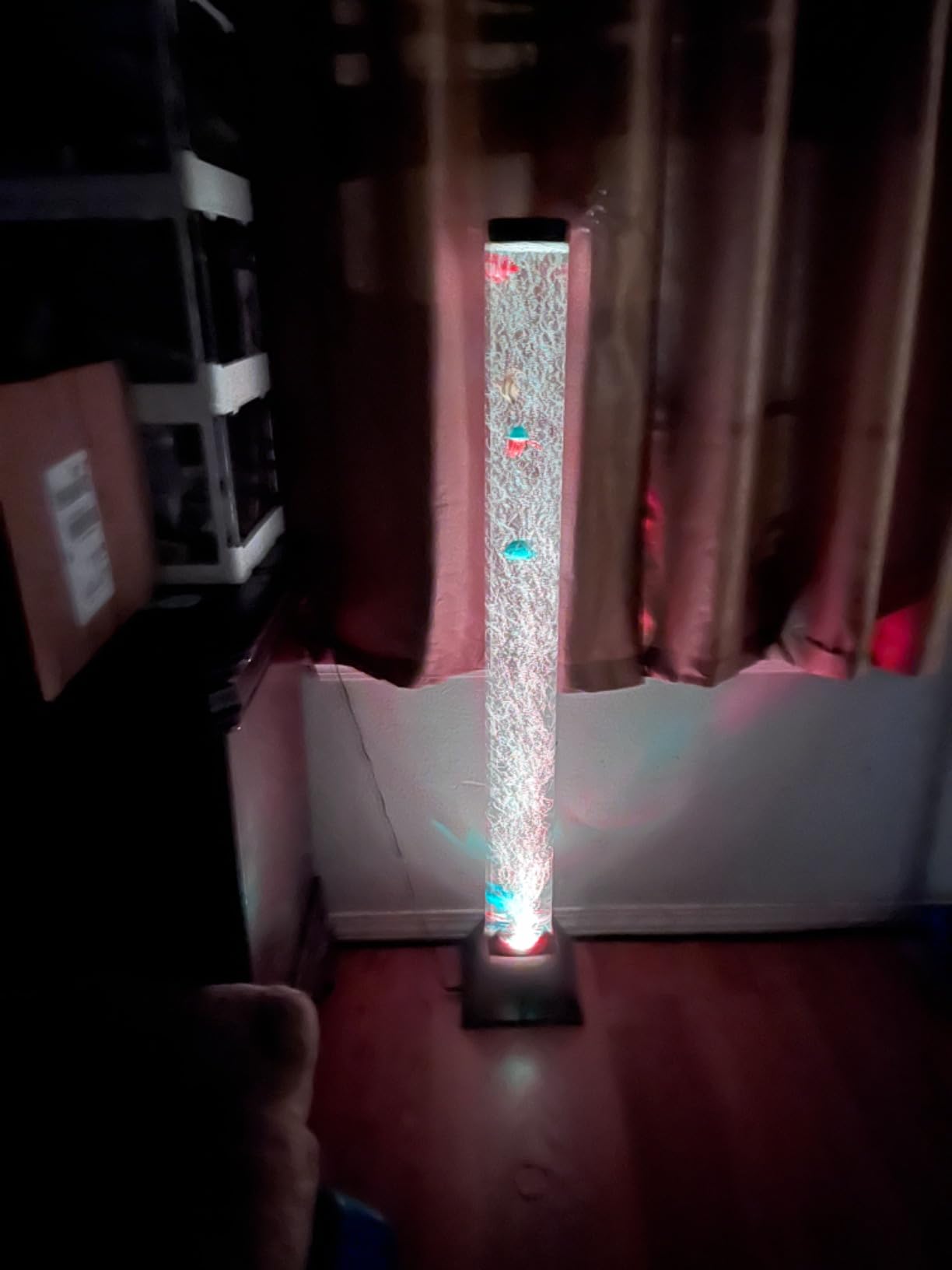 Sensory Bubble Tower Lamp with Wall Bracket: 4FT Color Changing LED Bubble Tube Light - Calming Sensory Lighting for Autism ADHD, Home Decor, Bedroom, Living Room, Meditation, Party Ambiance customer photo 1