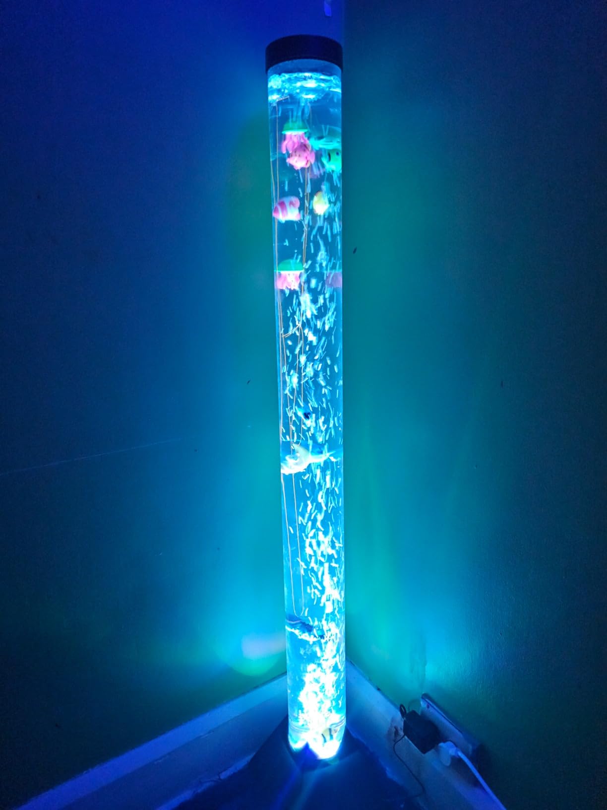 Sensory Bubble Tower Lamp with Wall Bracket: 4FT Color Changing LED Bubble Tube Light - Calming Sensory Lighting for Autism ADHD, Home Decor, Bedroom, Living Room, Meditation, Party Ambiance customer photo 2