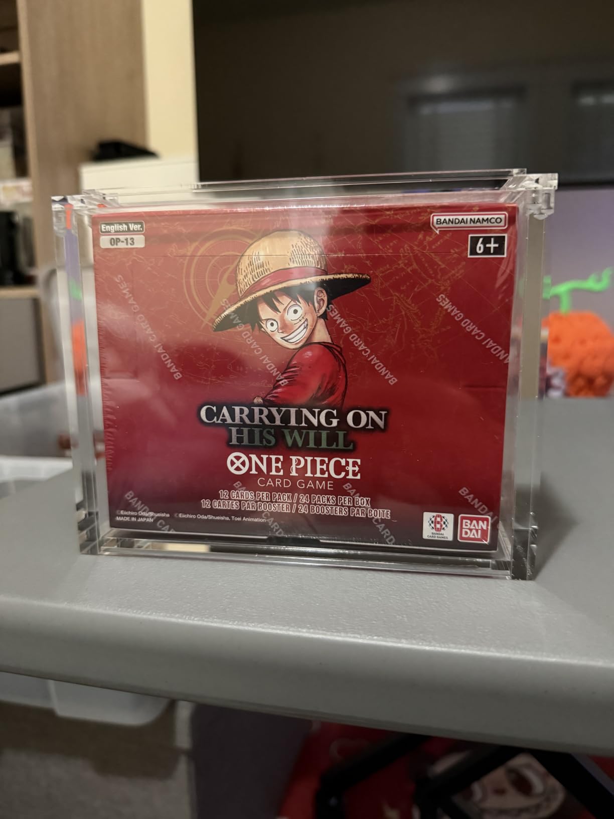 One Piece Booster Box Acrylic Display Case Stackable - UV Protection with N52 Strong Magnets - Clear TCG Protector - Compatible with English One Piece OP-04 to OP-16 Booster Box customer photo 2