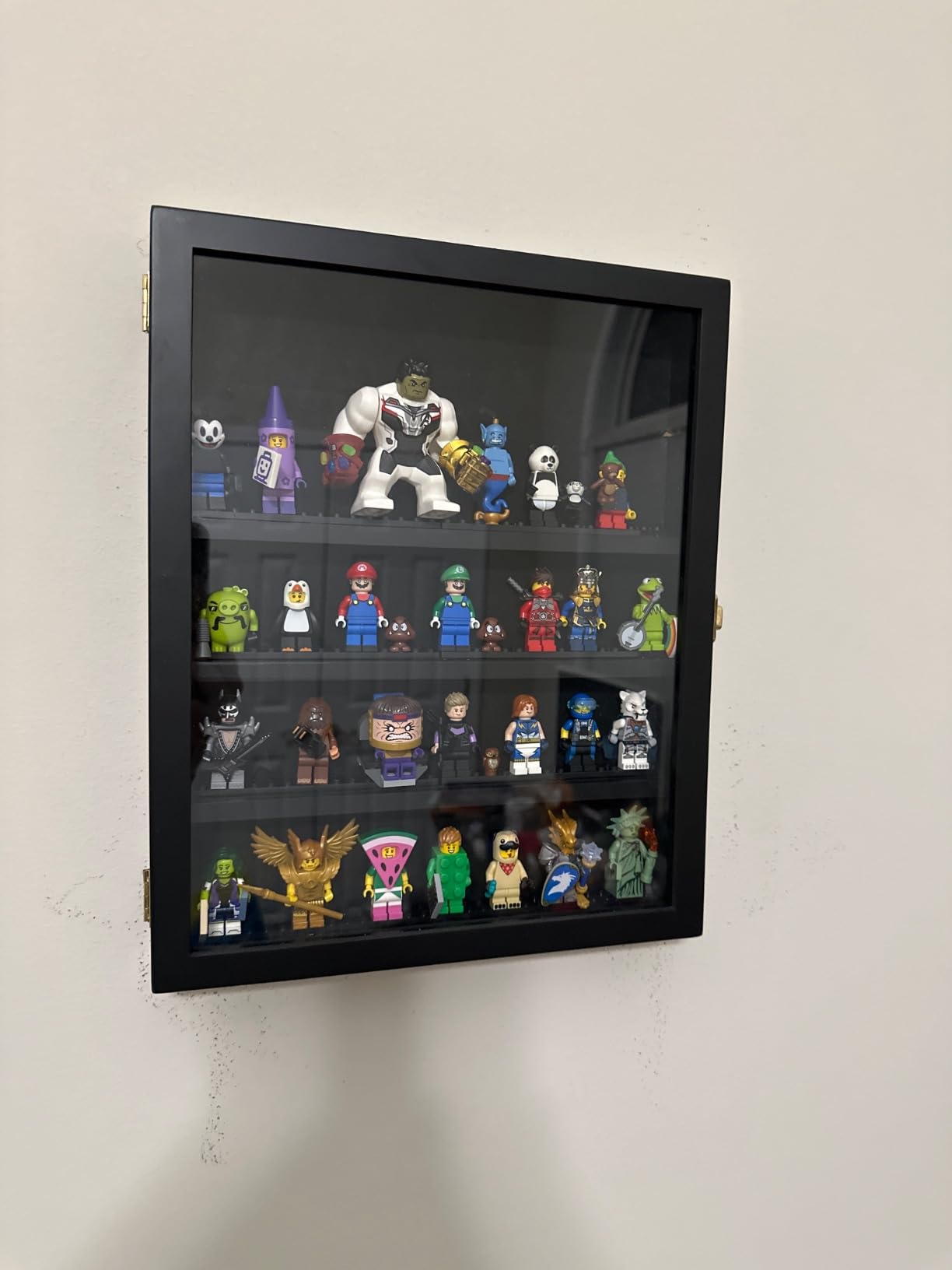 TJ.MOREE 6 Tier Minifigure Display Case for Collectibles Wall Mount Black | 12.3 x 16.7 inches, Adjustable Shelves, Holds Up to 54 Mini Figures customer photo 1