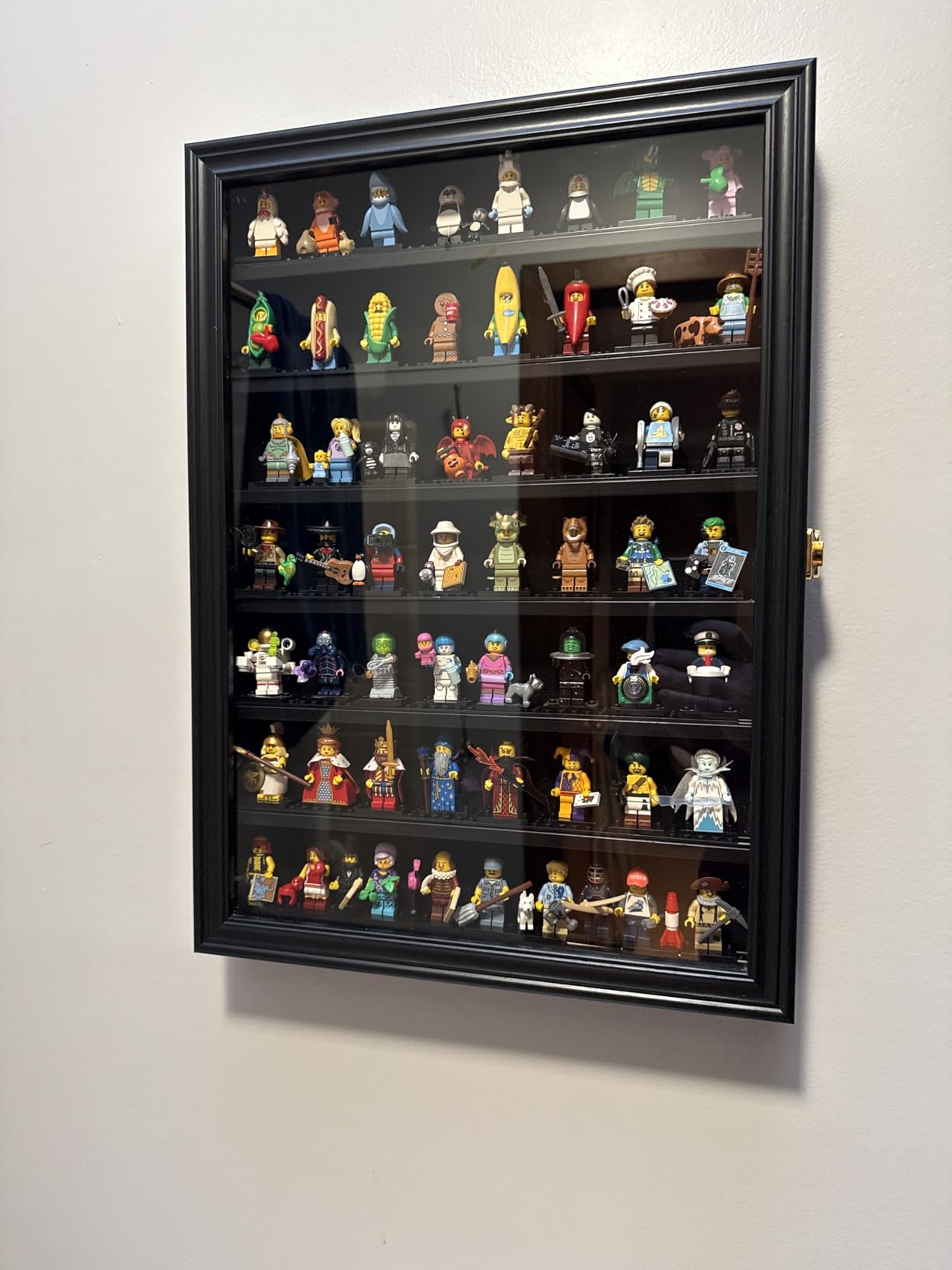 TJ.MOREE 6 Tier Minifigure Display Case for Collectibles Wall Mount Black | 12.3 x 16.7 inches, Adjustable Shelves, Holds Up to 54 Mini Figures customer photo 2