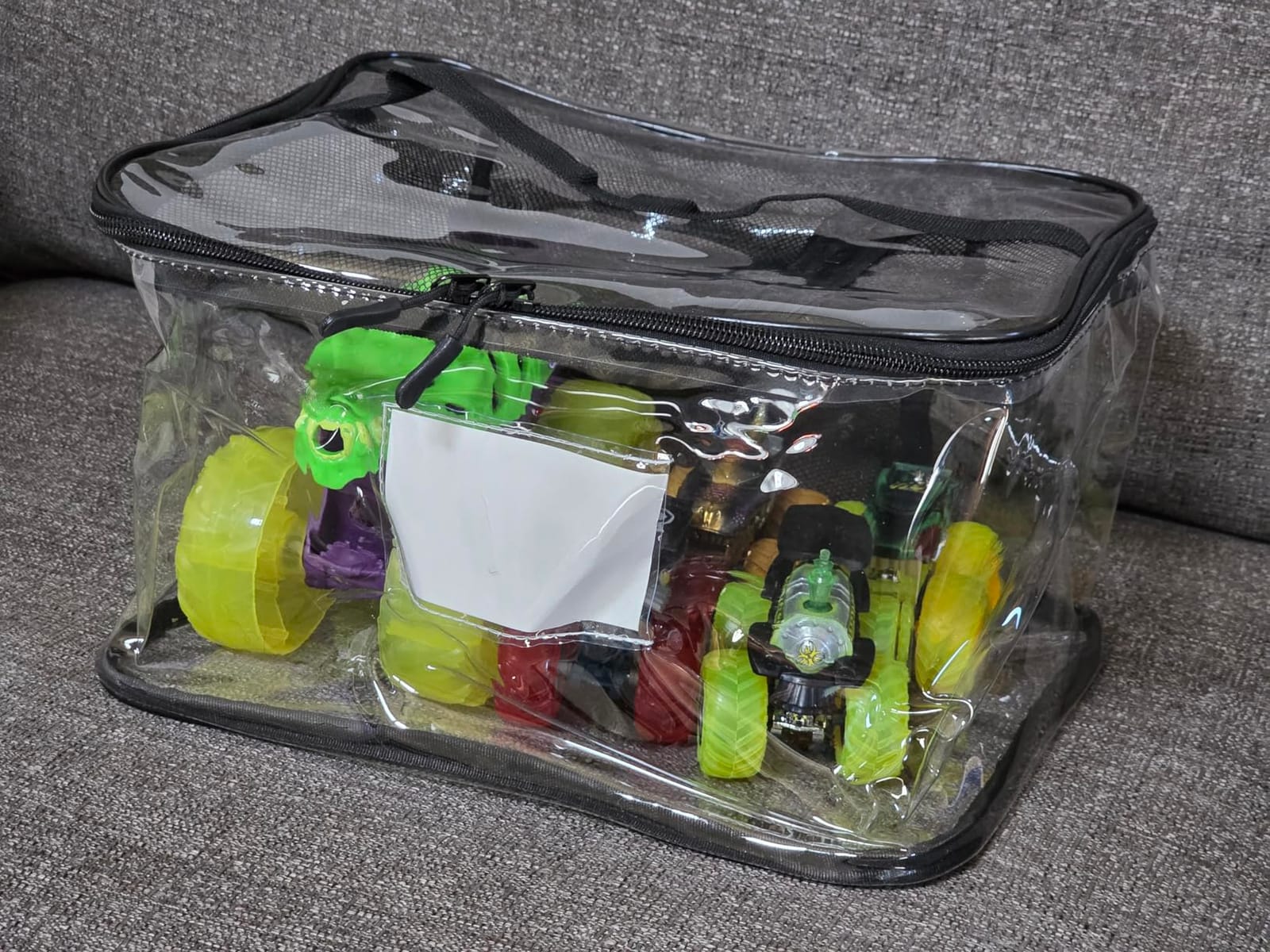 6 Pack Large Clear Toy Storage Bag with Name Tag, Waterproof PVC Toy Organizer Bags with Zipper & Manual Pocket, Toy Storage Organizer for Lego Bricks, Building Blocks, Board Games, Puzzles, Kid Books customer photo 1