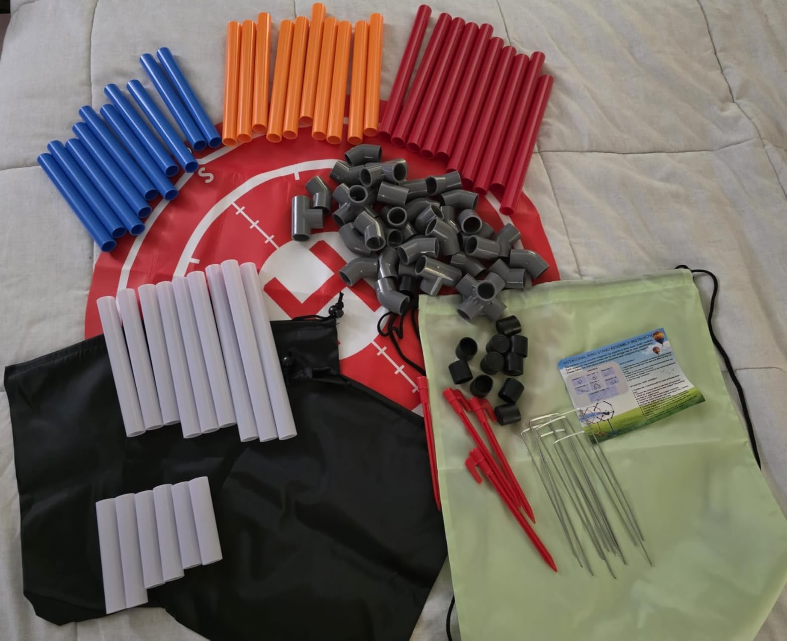 Drone Obstacle Course Kit with Drone Landing Pad, 3-Different Hoop Sizes for FPV RC Racing Game Loop Gates, Easy to Build & Carry Competition Set with Separate Storage Bag, for Kids & Adults customer photo 1
