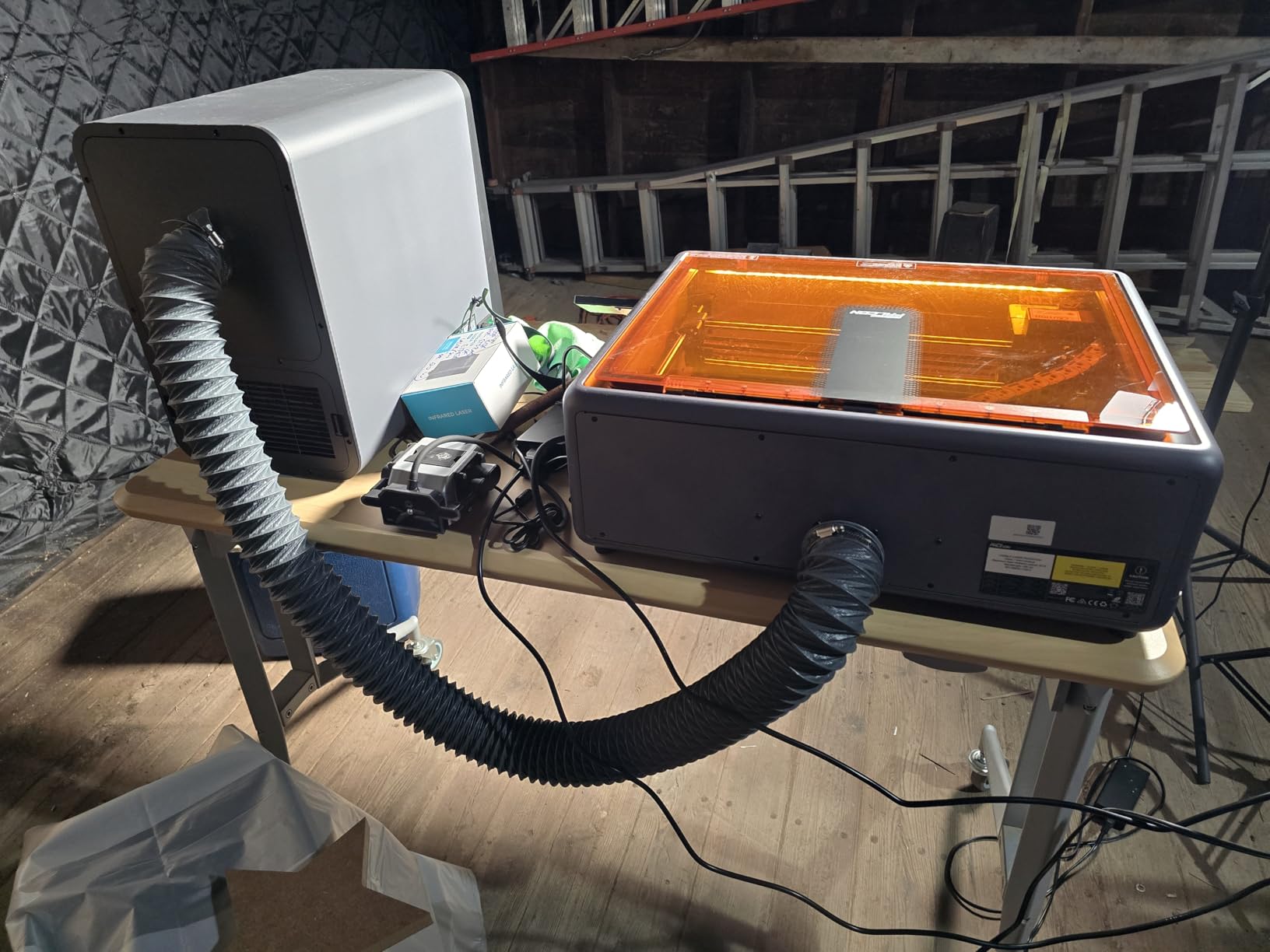 Creality Falcon AP1 Mini Smoke Purifier for A1 series Laser Engraver, 174m³/h High Airflow, HEPA & Activated Carbon Filter, 99.9% Smoke & Odor Removal, Quiet 56dB, Compact Desktop Fume Extractor customer photo 1