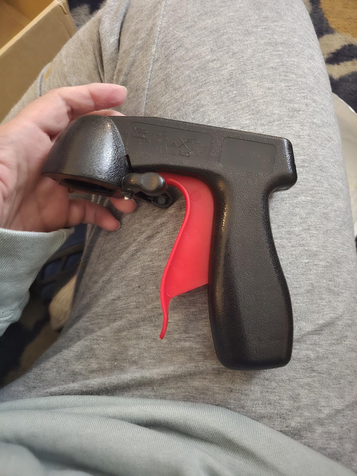 Spray Paint Can Trigger Handle 1 Pack, Ergonomic Aerosol Can Grip | Textured Full-Hand Grip • Quick Clip-On • Fits Most Standard Aerosol Cans • Less Finger Fatigue • Smoother Spray Control customer photo 2