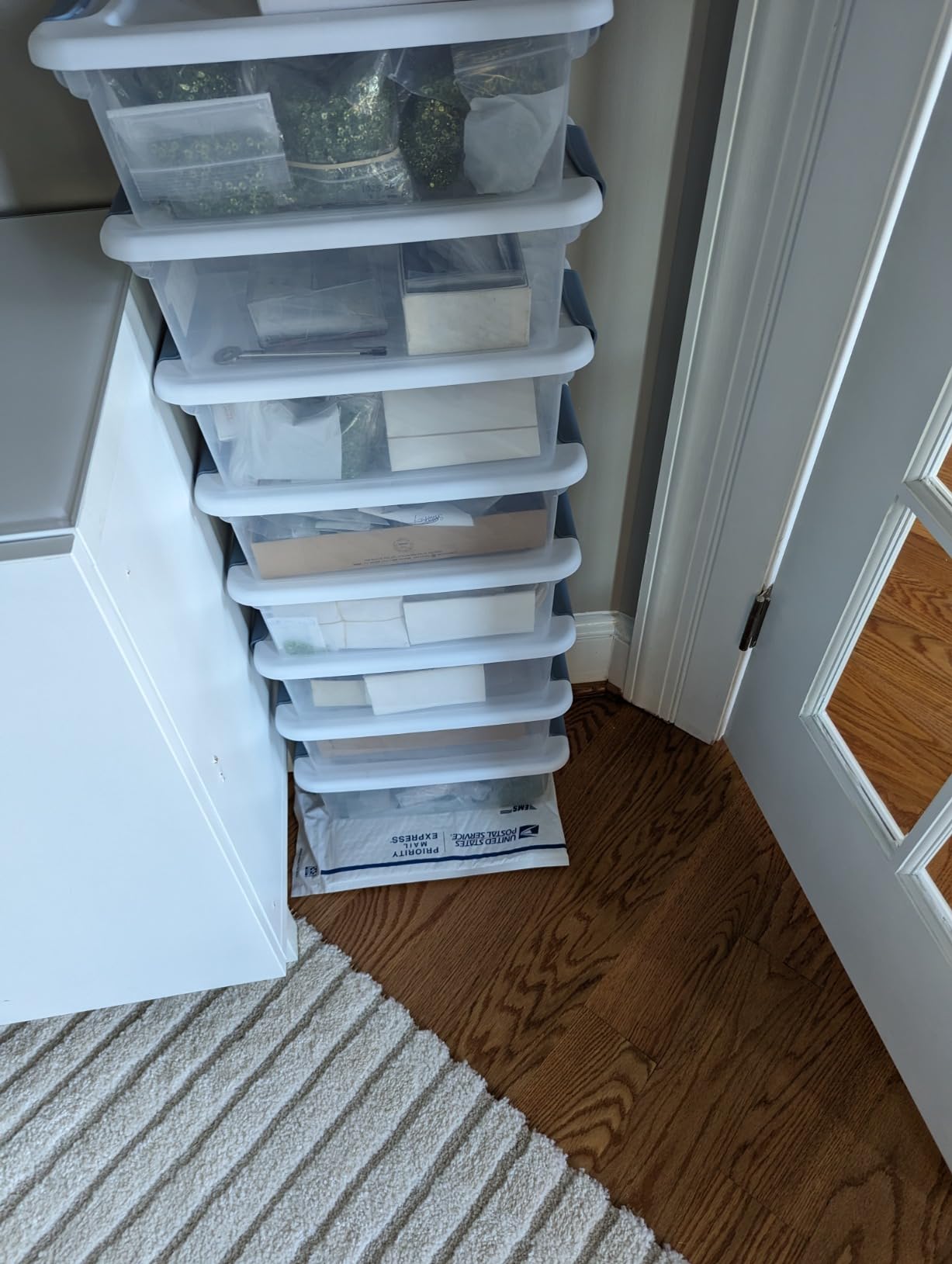 Sterilite 4-Pack 64 Quart Latching Box, Clear Plastic Storage Organizer Bins with White Lids - Large Stackable Containers for Home Bedroom, Dorm Room, and Closet Organization customer photo 1