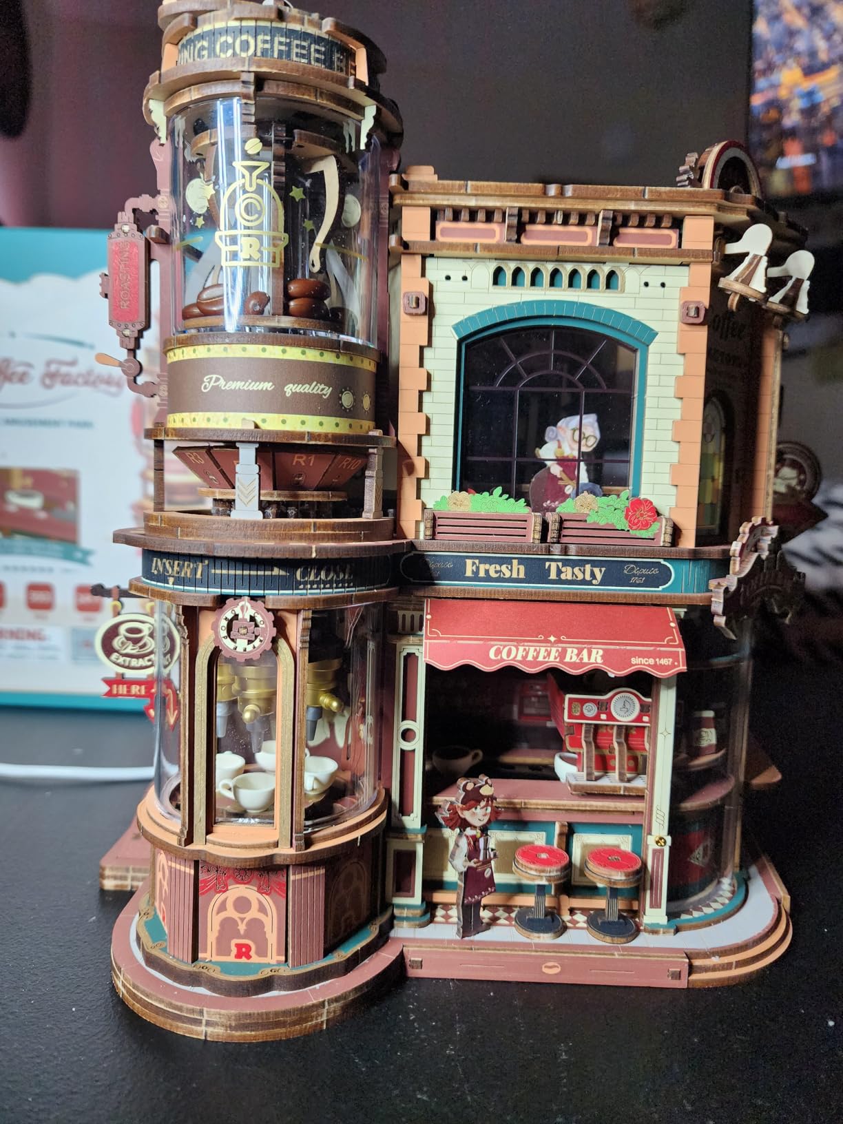 ROKR Coffee Factory Music Box, 3D Puzzle with LED Nightlight for Adults customer photo 1