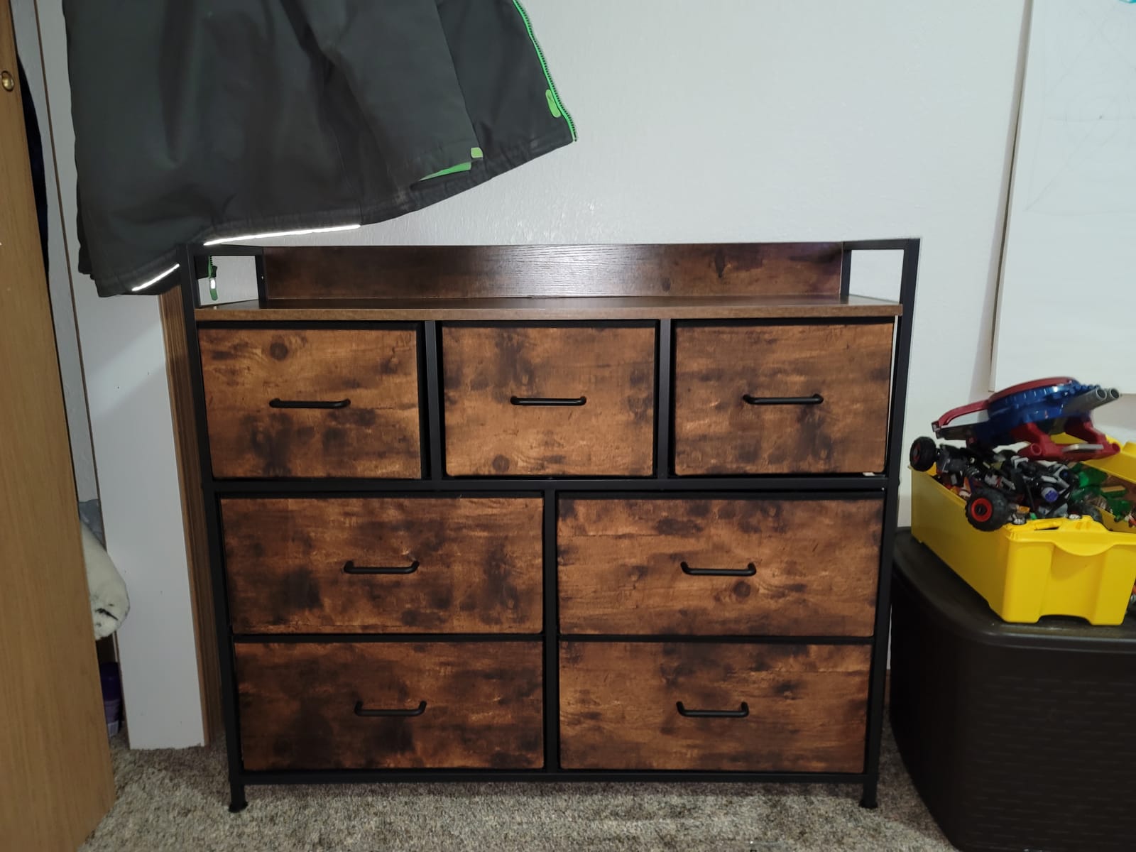 SONGMICS TV Stand for TVs Up to 55 Inches, 6 Fabric Drawers, 2 Shelves | Dresser for Bedroom, Living Room, Chest of Drawers, Modern, Ink Black, BELLAH Collection ULGS032B101S customer photo 1