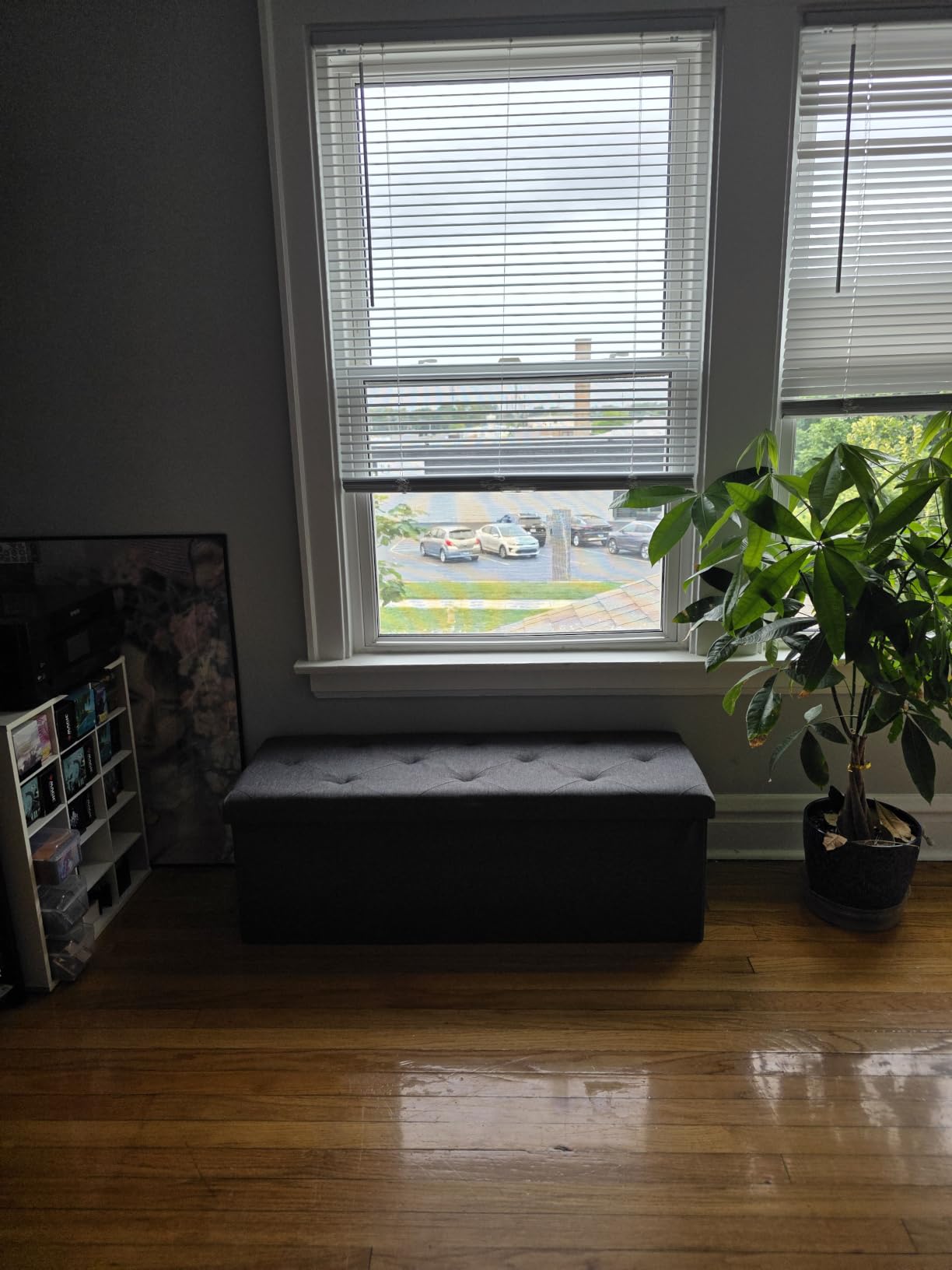 DUMOS 43 Inch Folding Storage Ottoman Bench, Large Ottoman with Storage | Storage Chest with Thicker Foam Padded Seat, End of Bed Foot Rest Stool for Bedroom Living Room Entryway, Load 660 lbs, Grey customer photo 1