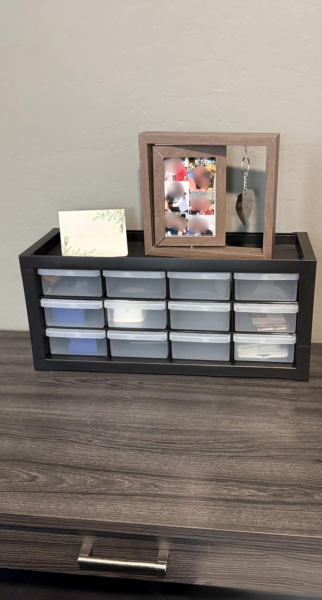 IRIS USA 12-Drawer Desk Storage Organizer, Charms, Water Packets, Black | Wall mountable, Stackable, Craft Supplies, Building Bricks, Crayons, Beads Organizer customer photo 2