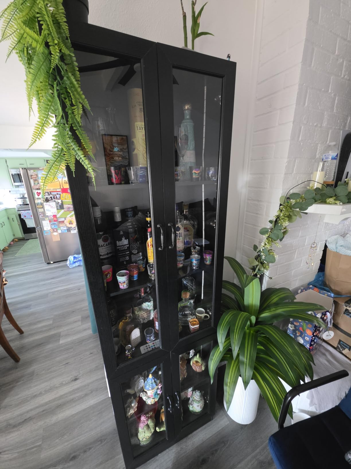 Aheaplus Display Cabinet with Glass Doors, 80