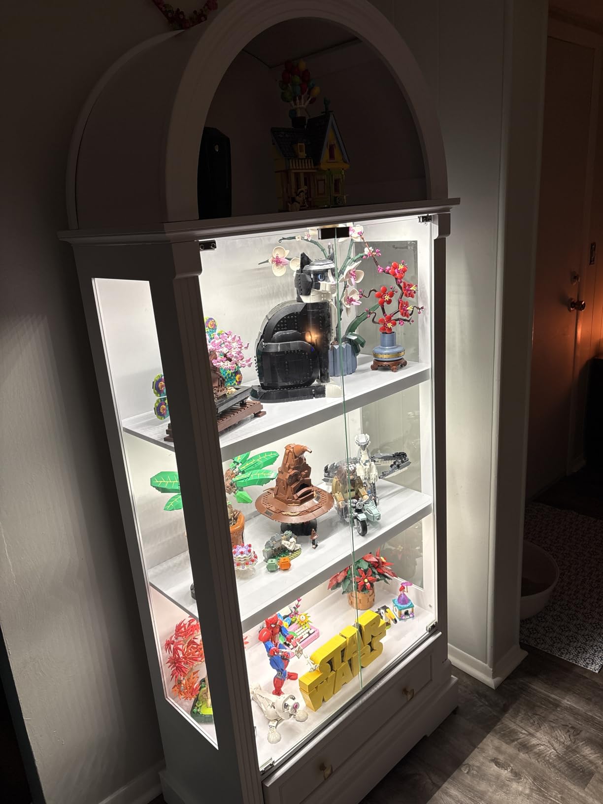 6-Tier Arched Glass Display Cabinet with RGB Lights and Lock | Curio Display Case, Glass Doors, Adjustable Large Shelves, Motion Sensor, APP Control, 70.8 inch, for Collectibles customer photo 1