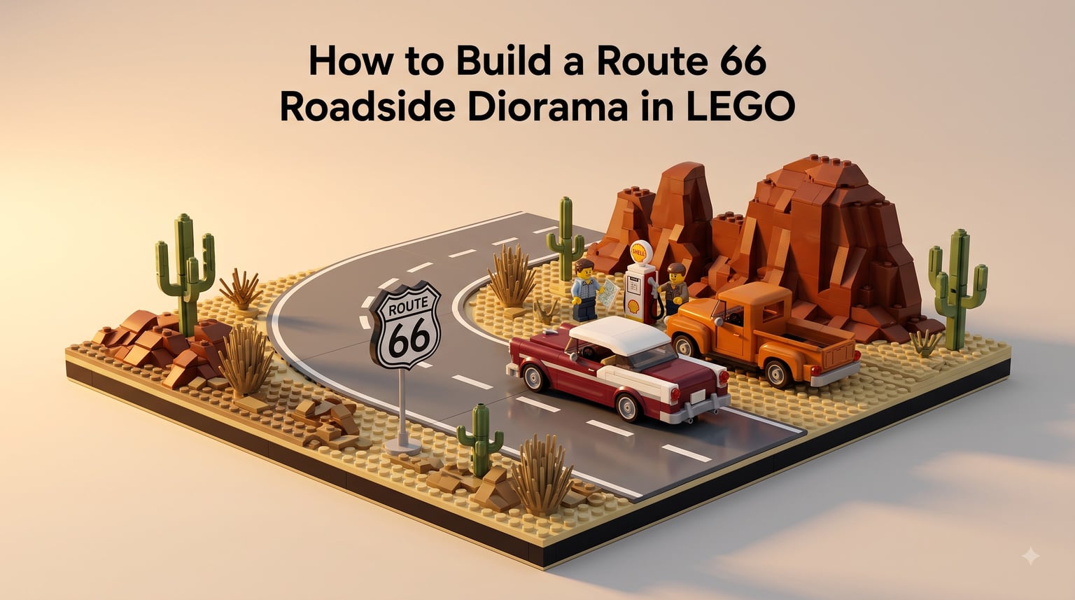 How to Build a Route 66 Roadside Diorama in LEGO