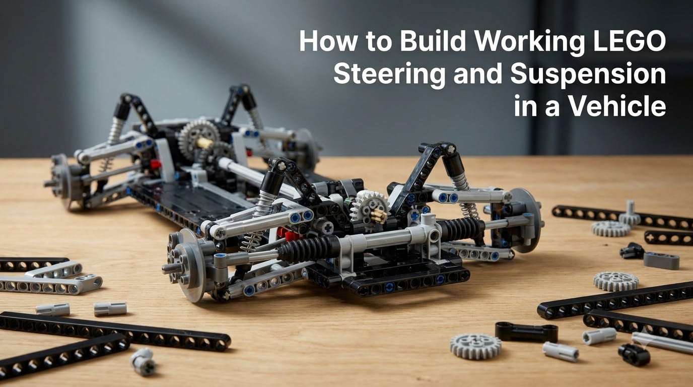 How to Build Working LEGO Steering and Suspension in a Vehicle