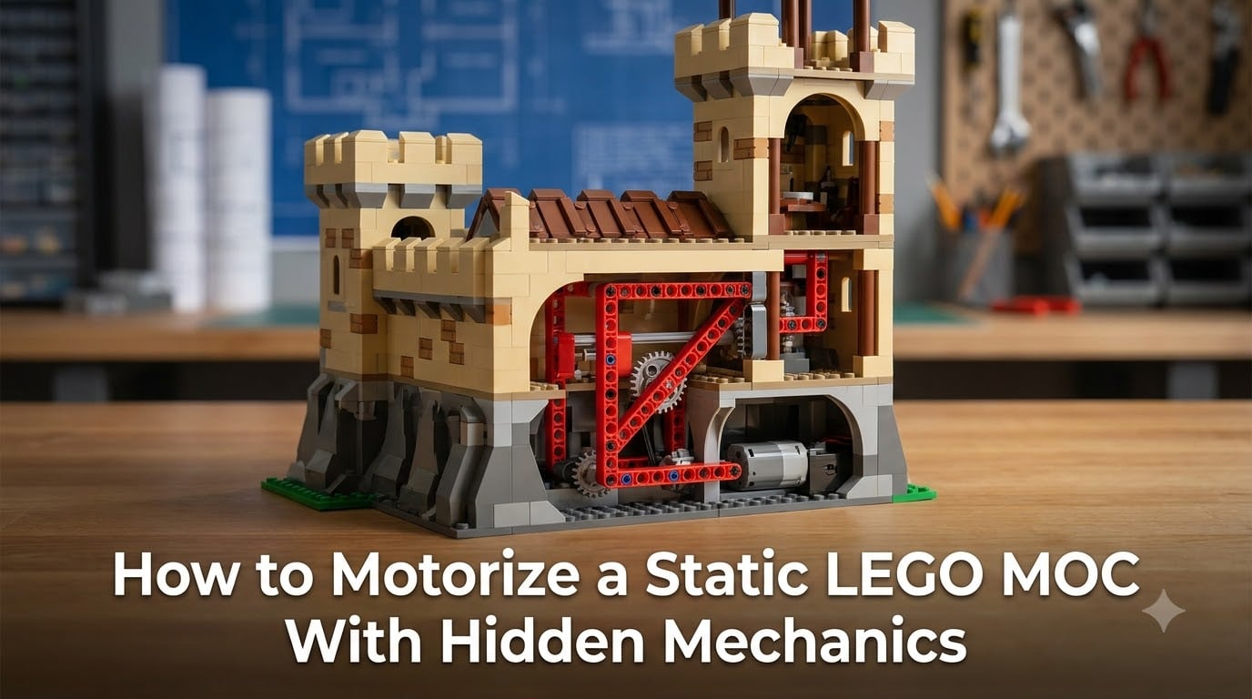 How to Motorize a Static LEGO MOC With Hidden Mechanics
