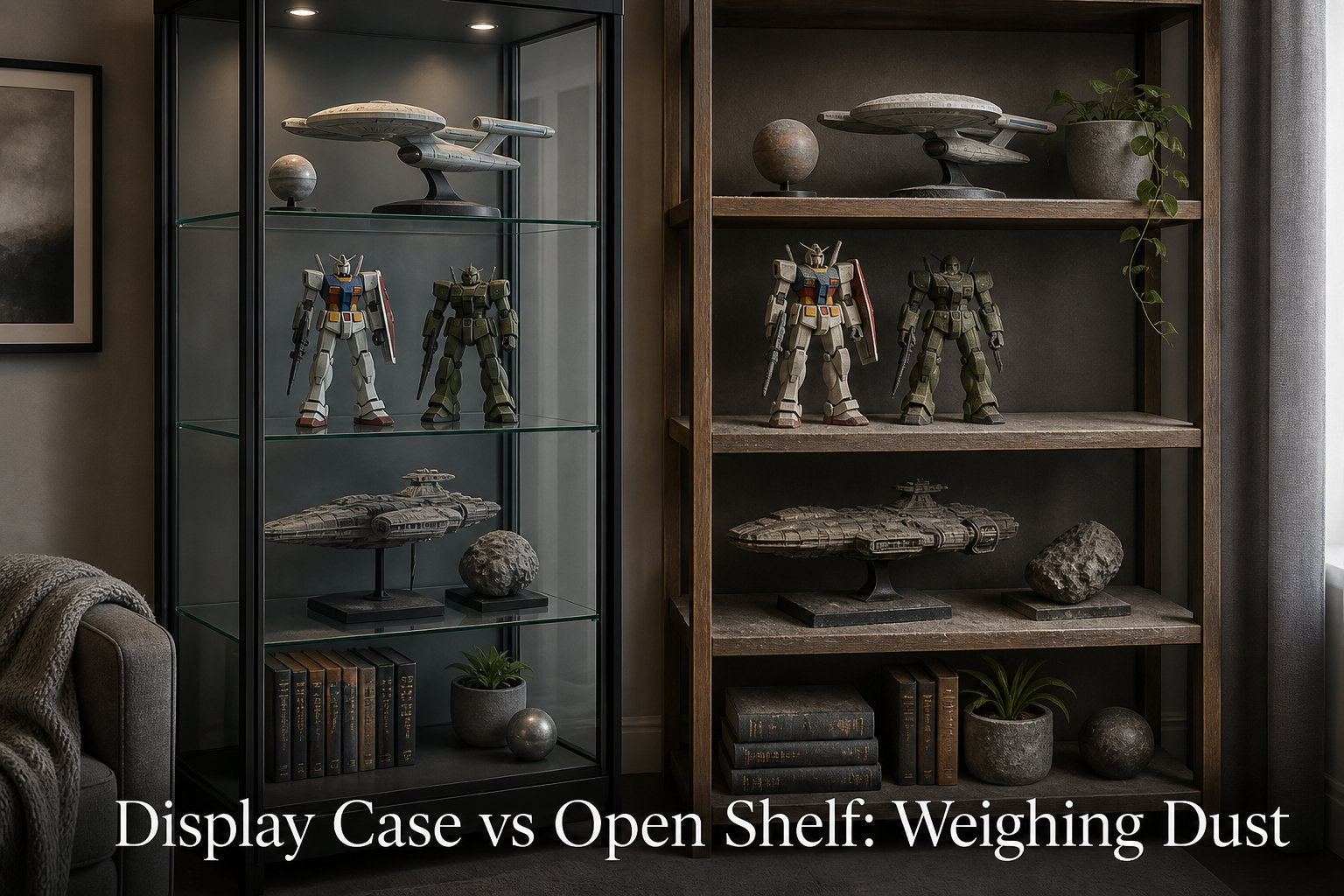 Display Case vs Open Shelf: Weighing Dust