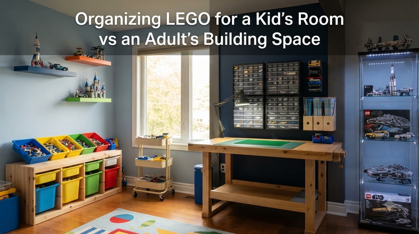 Organizing LEGO for a Kid's Room vs an Adult's Building Space