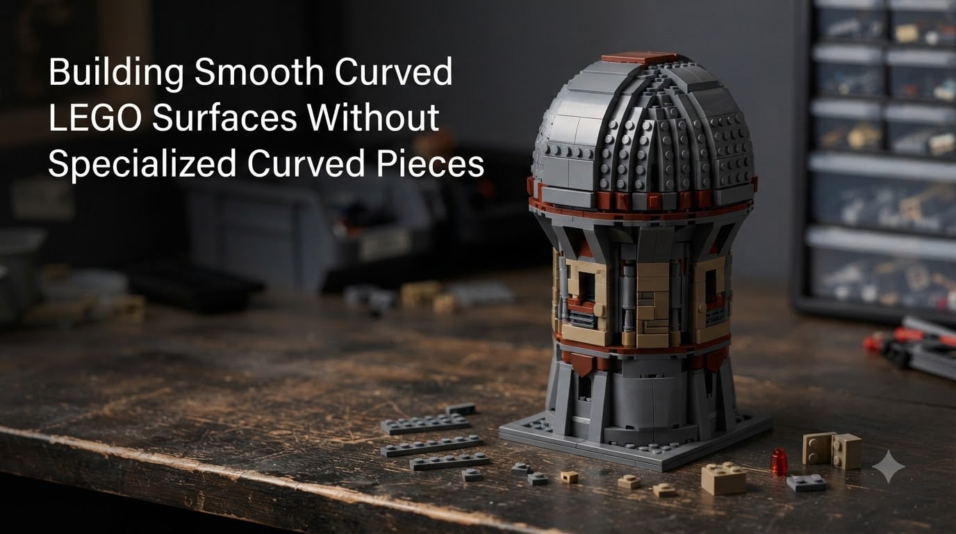 Building Smooth Curved LEGO Surfaces Without Specialized Curved Pieces