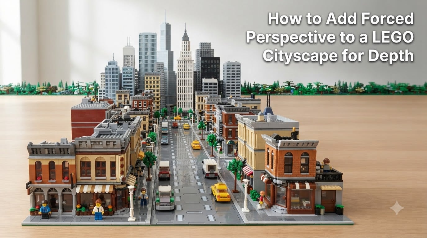 How to Add Forced Perspective to a LEGO Cityscape for Depth