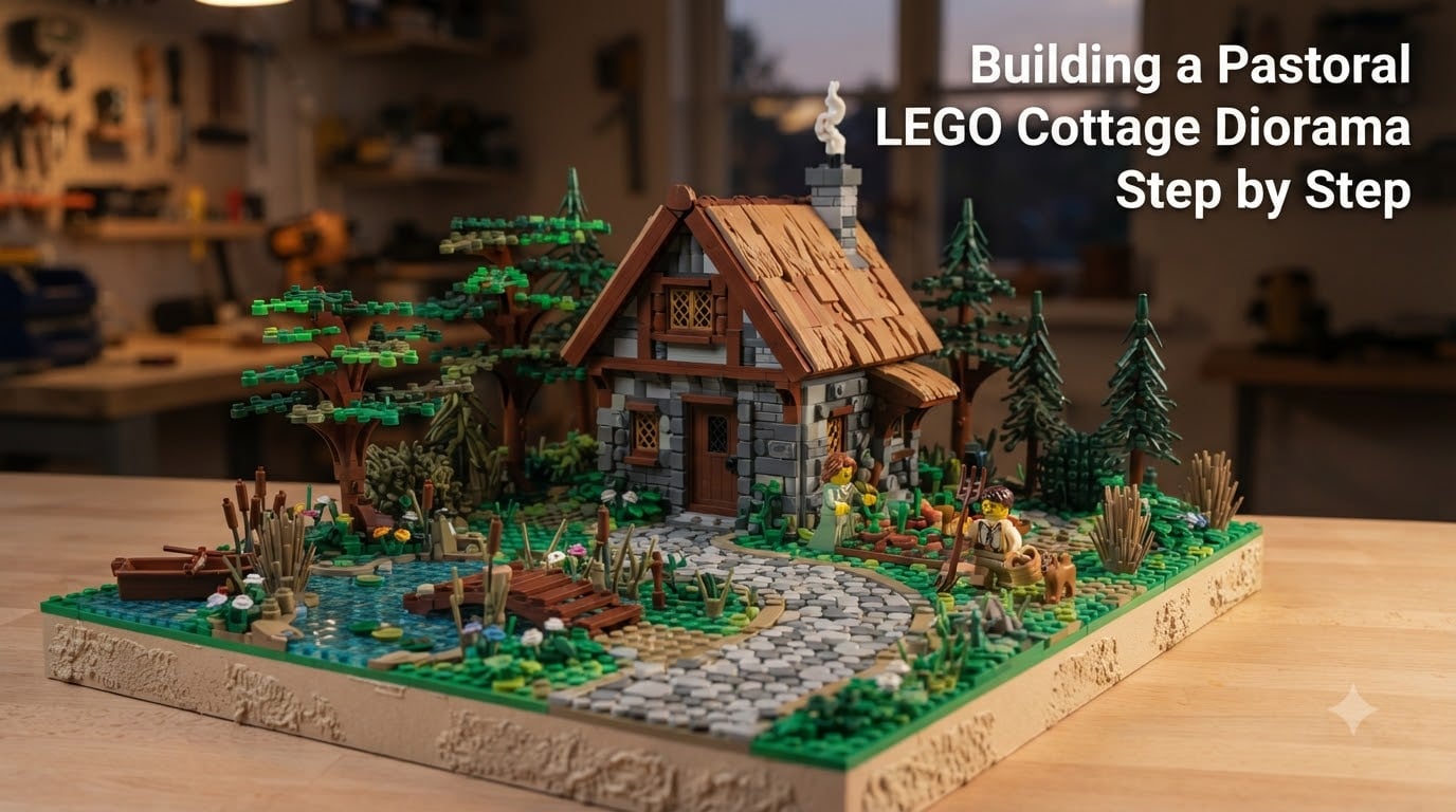 Building a Pastoral LEGO Cottage Diorama Step by Step