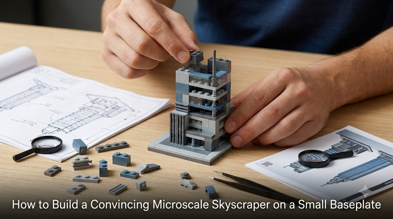 How to Build a Convincing Microscale Skyscraper on a Small Baseplate