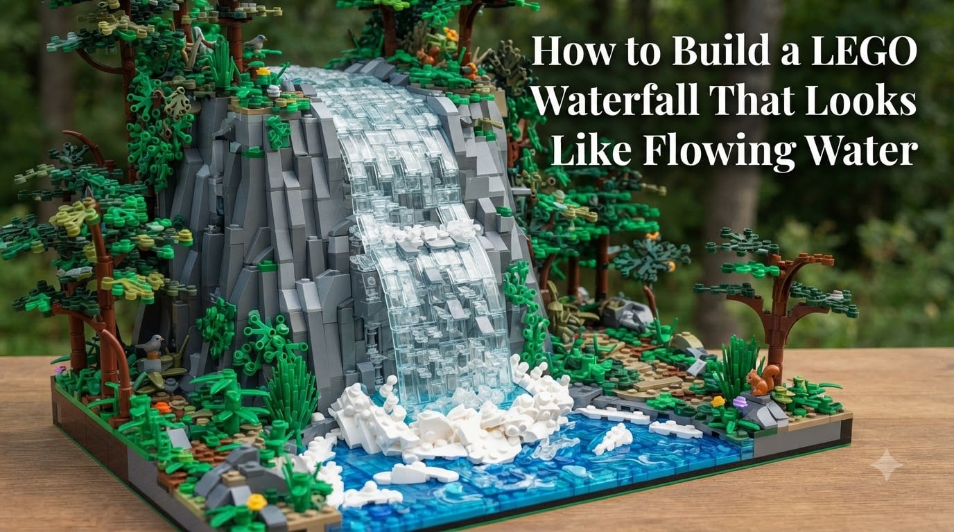 How to Build a LEGO Waterfall That Looks Like Flowing Water