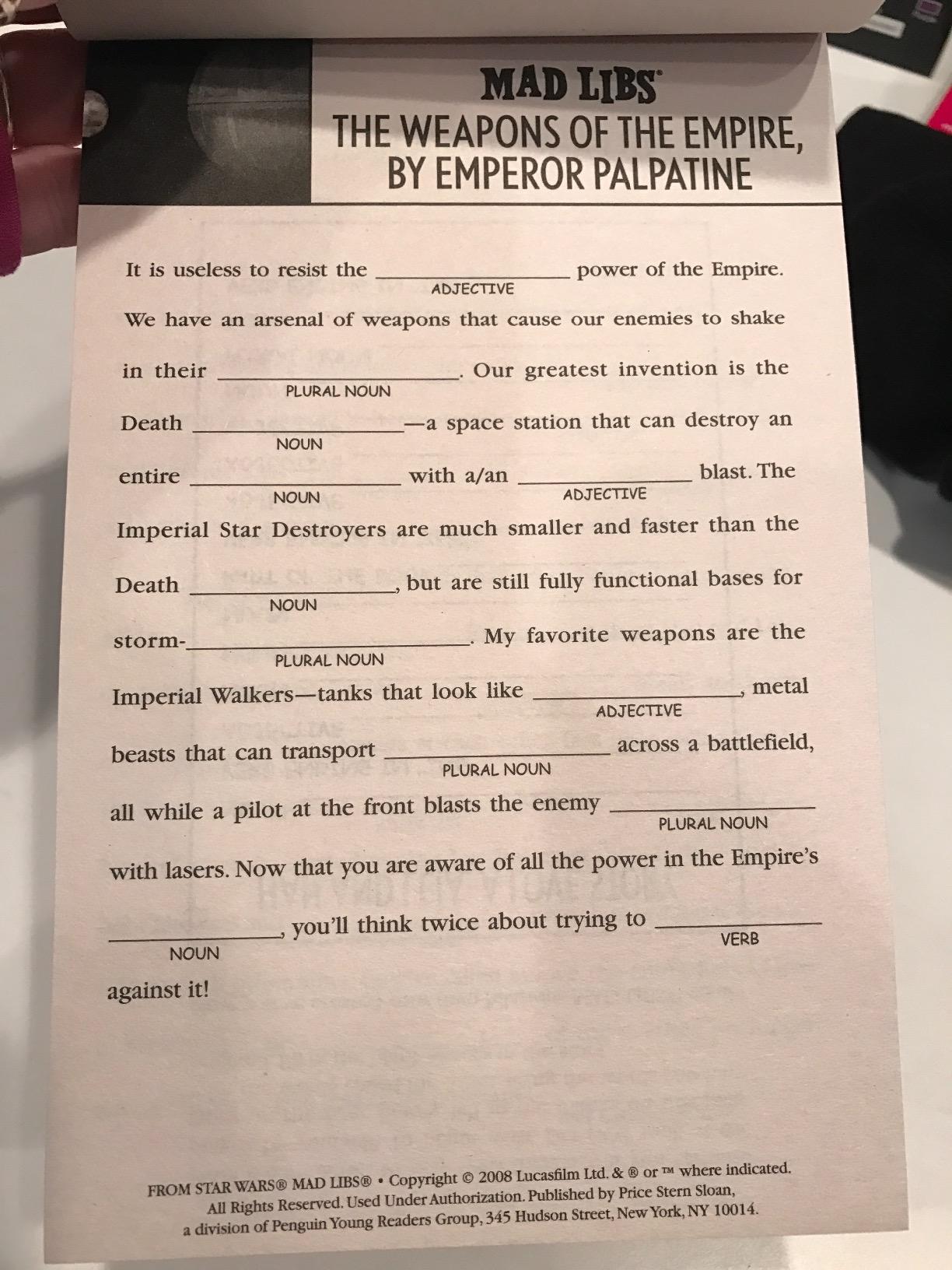 Star Wars Mad Libs: World's Greatest Word Game book customer photo 2