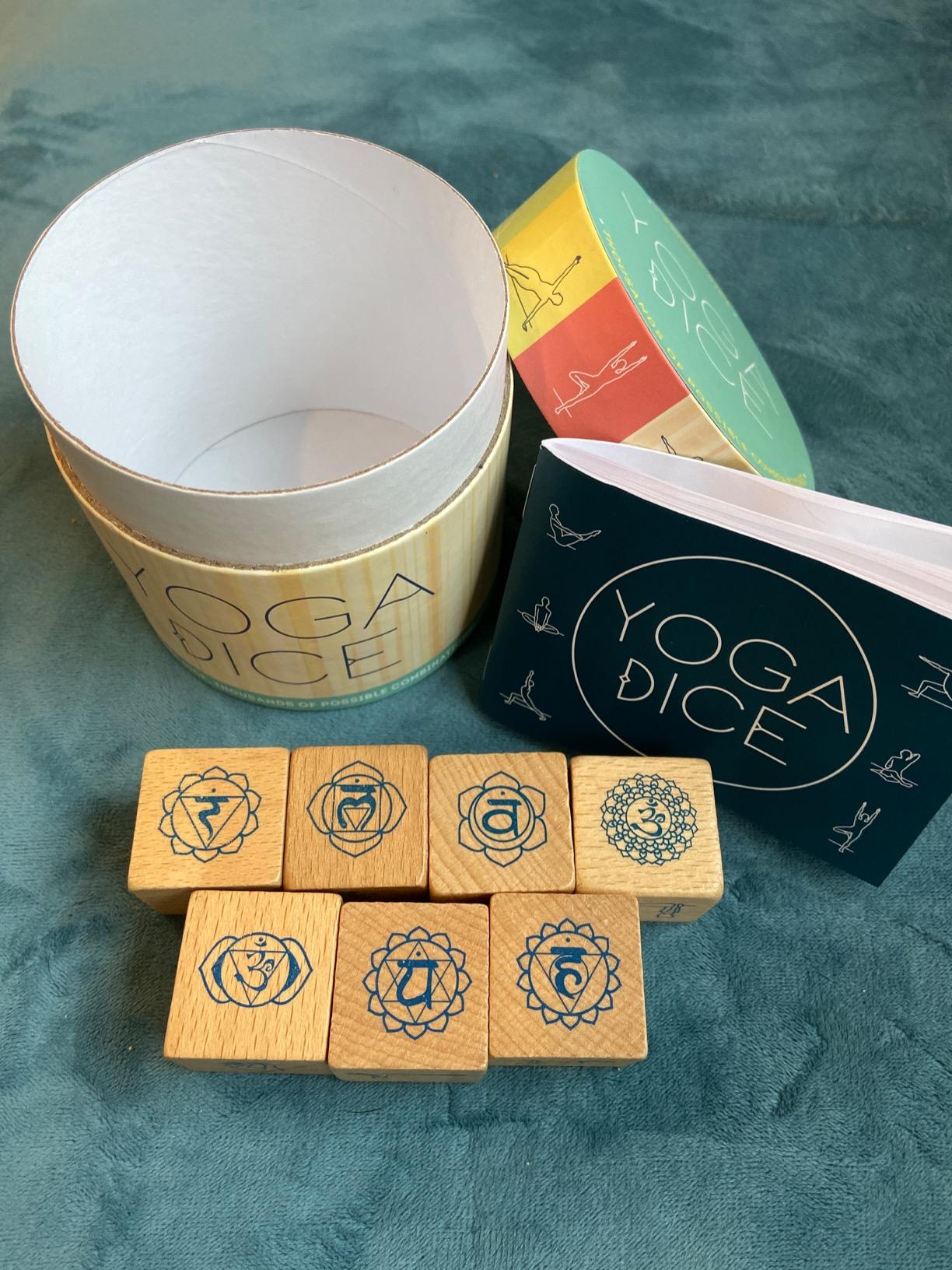 Chronicle Books Yoga Dice: 7 Wooden Dice, Thousands of Possible Combinations! (Meditation Gifts, Workout Dice, Yoga for Beginners, Dice Games, Yoga Gifts for Women) customer photo 1