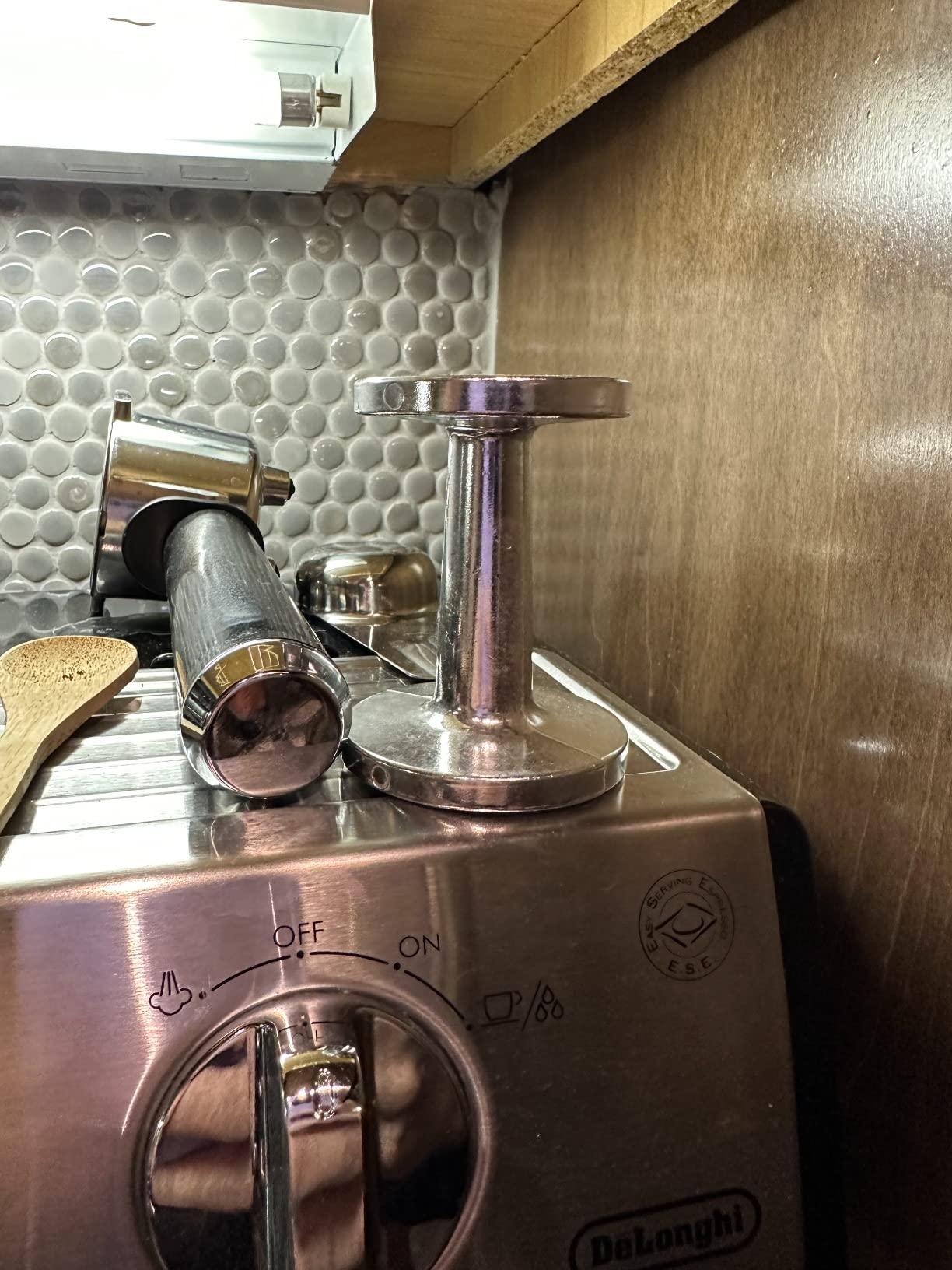 RSVP International Espresso Coffee Kitchen Tool Home and Commercial Use, Dual Sided Tamper, Aluminum Alloy customer photo 2