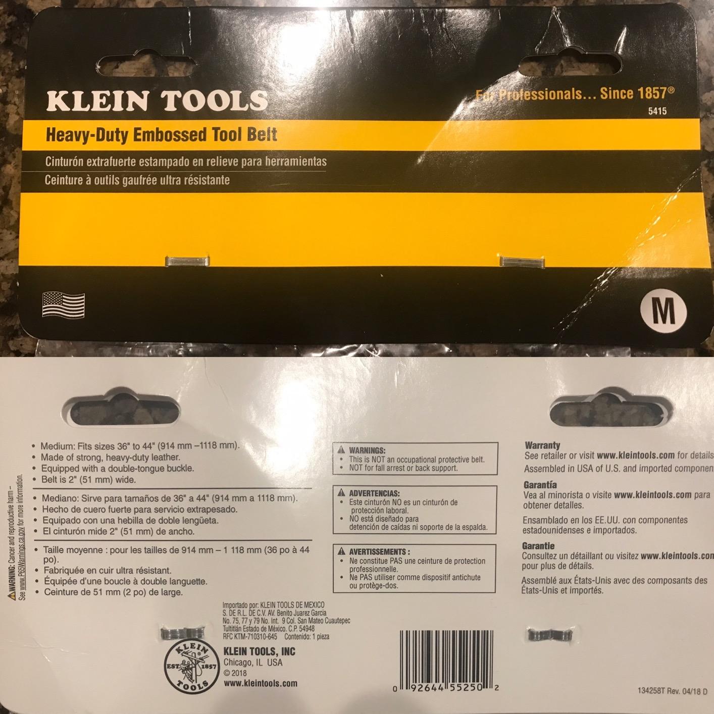 Klein Tools 5415 Tool Belt, Heavy-Duty Leather Work Belt for Contractors, Construction, Carpenters, Electricians, Framers, Ironworkers, Medium customer photo 2