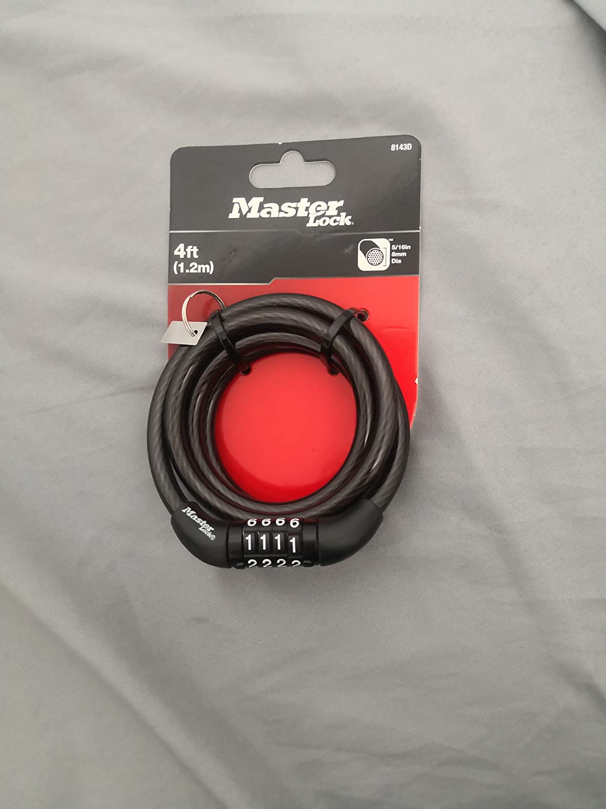 Master Lock Combination Cable Bike Lock 4-Foot Long Bicycle Lock, 8143D customer photo 2