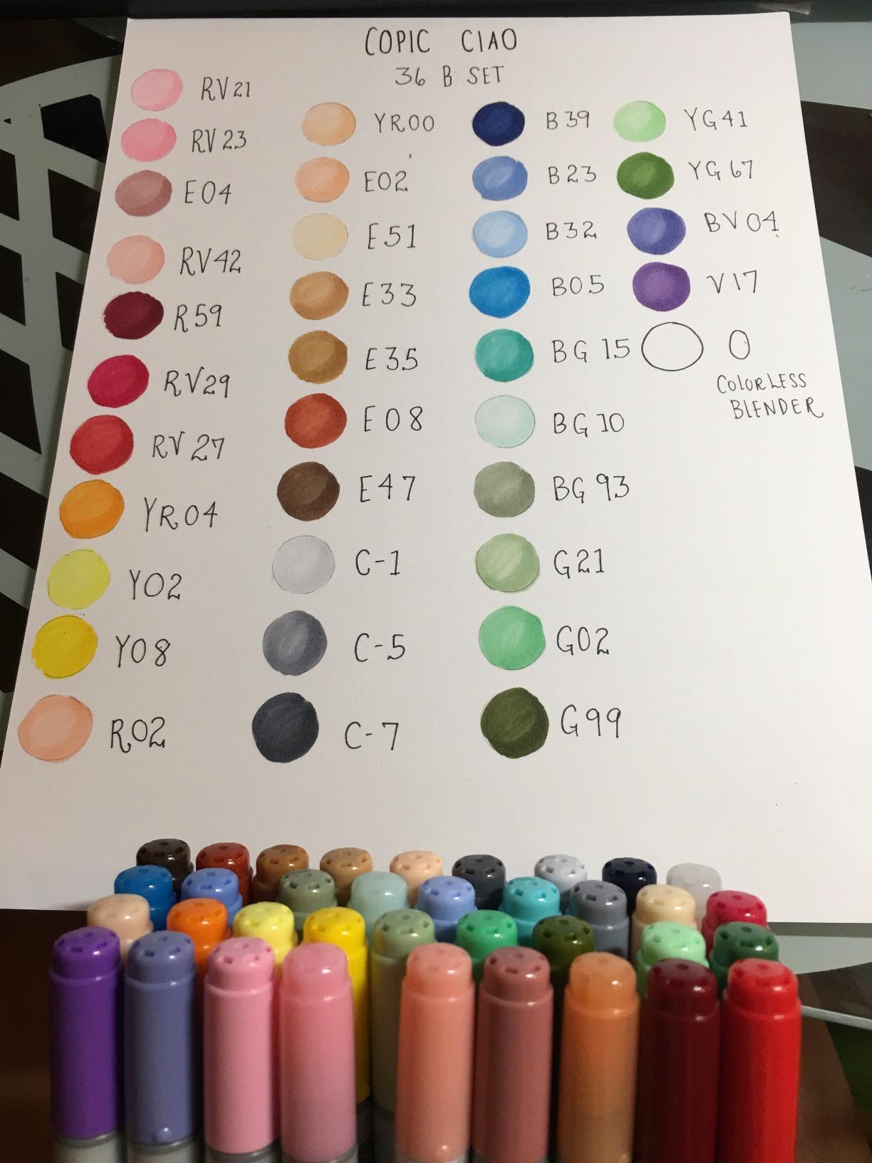 Copic Ciao, Alcohol Markers, 36 Colors Dual Brush Tip Art Markers, Ultra Blendable Markers for Coloring, Drawing & Illustration Art, Set A customer photo 1