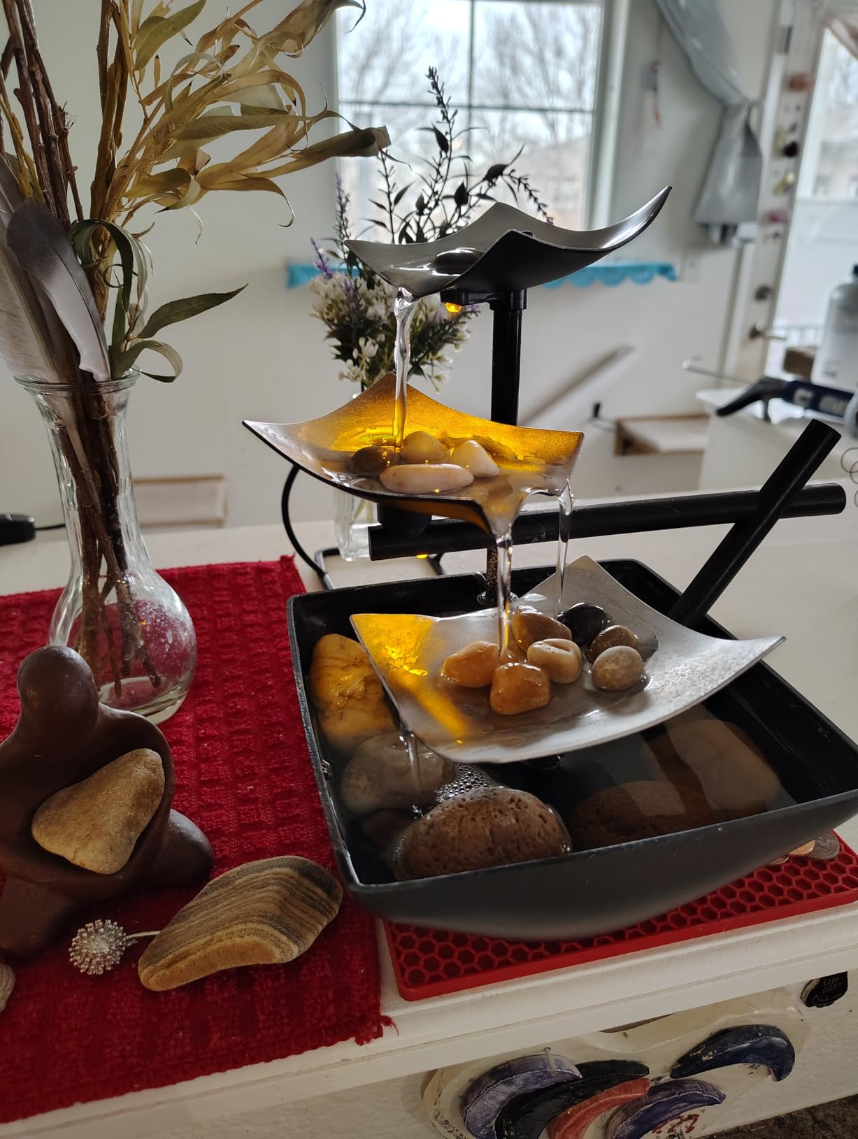 Homedics Tabletop Water Fountain, Home Décor Soothing Sound Machine customer photo 2