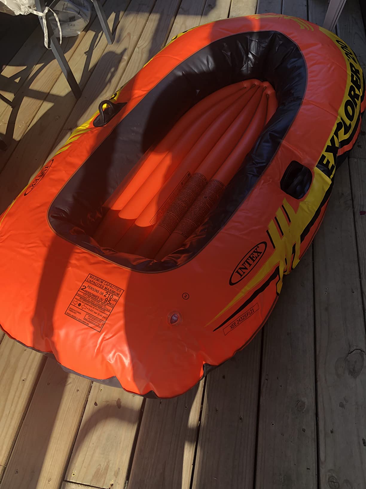 INTEX Explorer Inflatable Boat Series: Dual Air Chambers – Welded Oar Locks – Grab Handles – Bow Rope – Sporty Design customer photo 2