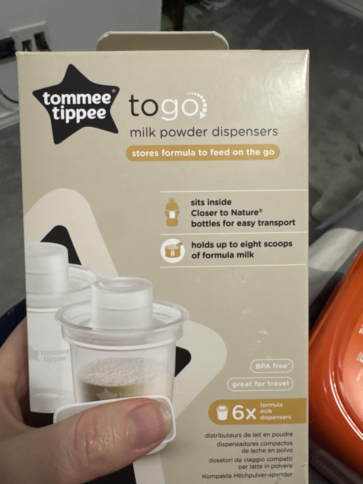 Tommee Tippee Milk Powder Dispensers, Pack of 6, Baby Formula Powder Containers, Ideal for Feeding while Travelling, Fits 8 Scoops per Pot customer photo 2