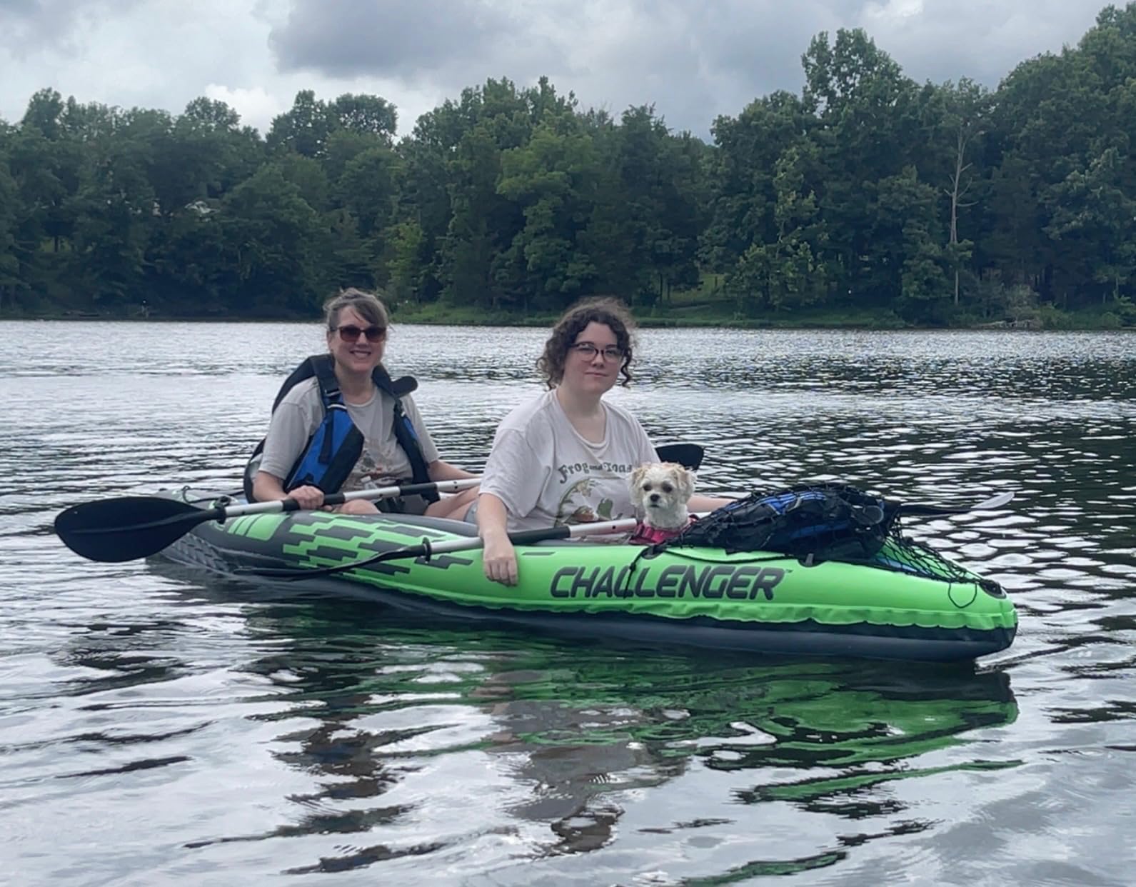 INTEX Challenger Inflatable Kayak Series: Includes Deluxe 86in Kayak Paddles and High-Output Pump – SuperStrong PVC – Adjustable Seat with Backrest – Removable Skeg – Cargo Storage Net customer photo 2