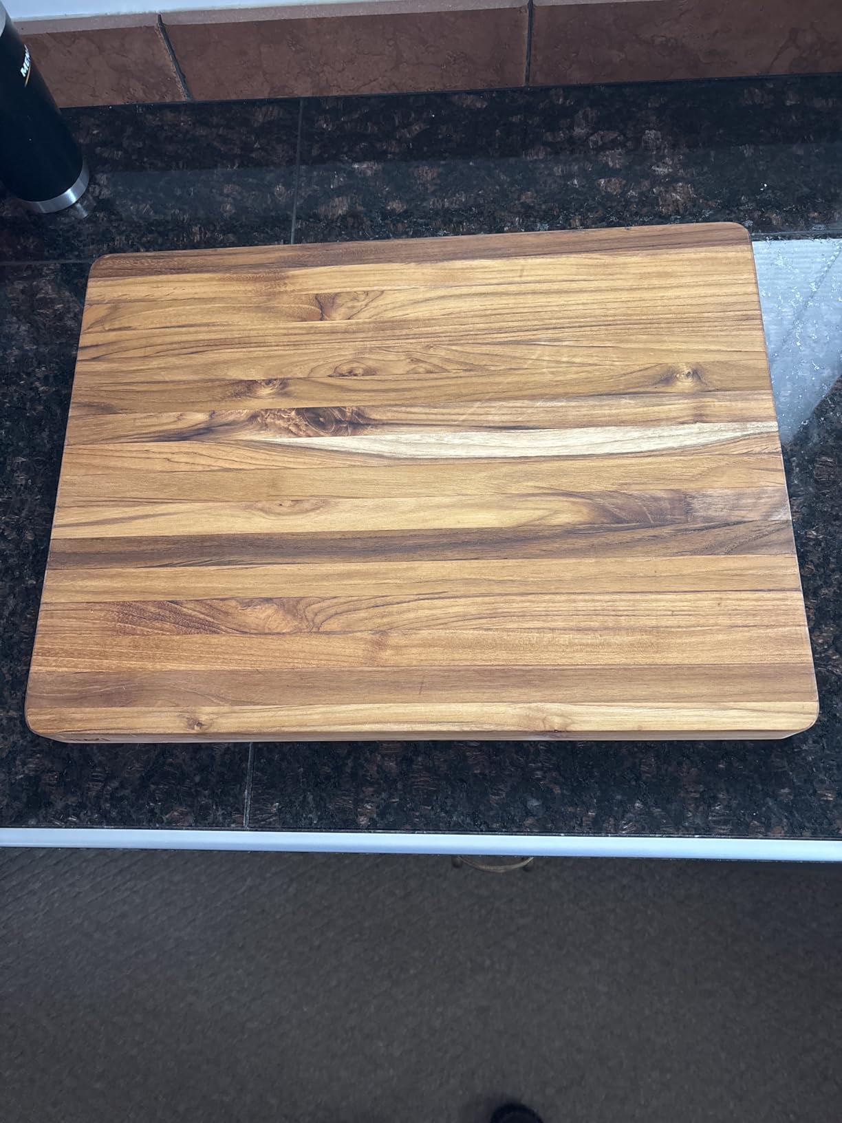 Teakhaus Cutting Board - Large (L) Teak Wood Cutting Board 20”L x 15”W x 1.5” Thick - Sustainably Harvested and FSC Certified - Knife Friendly with Natural Oil Finish customer photo 1