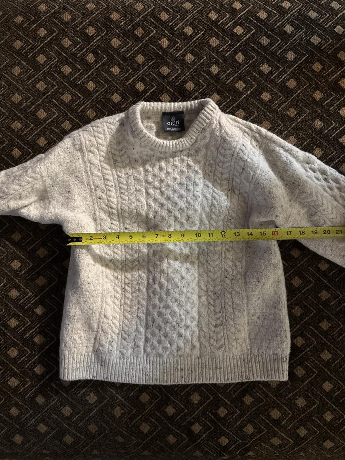 Aran Woollen Mills Inisheer Men's Cable Knit Crew Neck Sweater, Irish Made customer photo 2