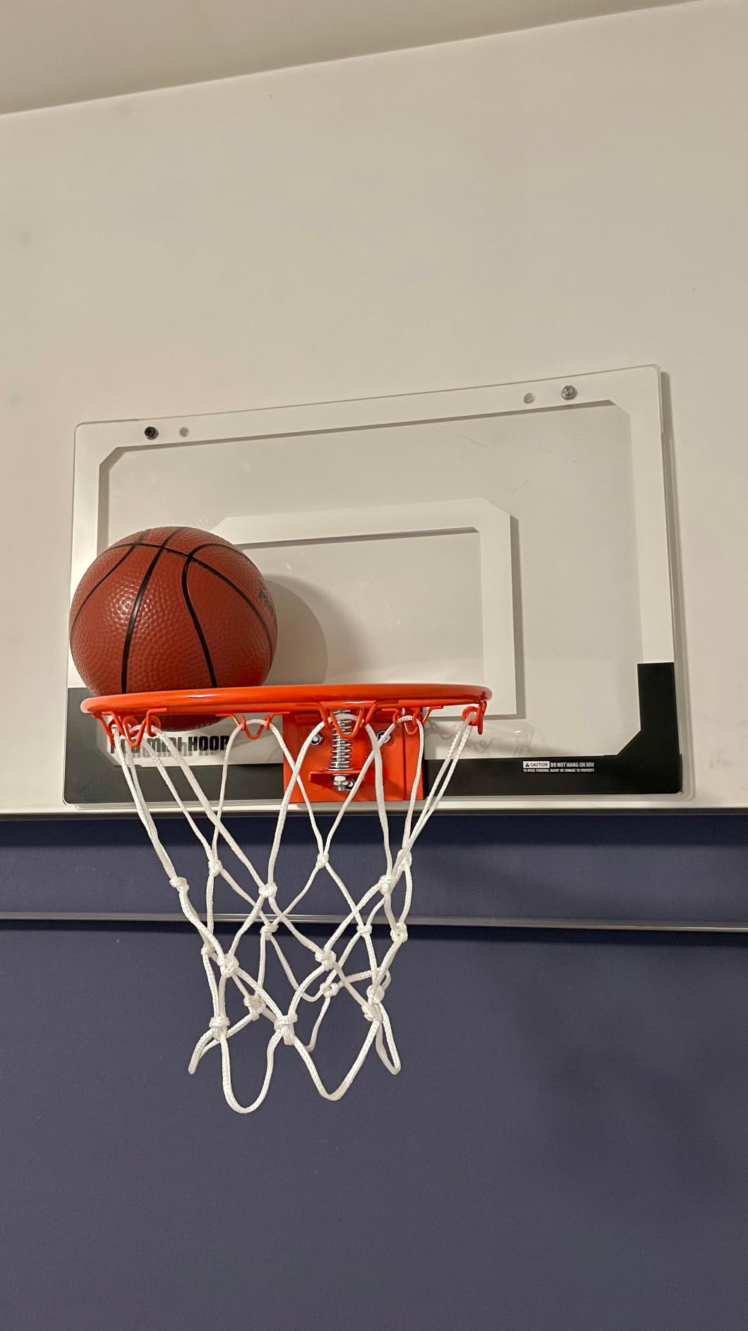 SKLZ Pro Mini Indoor Basketball Hoop with Ball, Over the Door, Shatter-Proof Backboard, Spring-Action Break-Away Steel Rim, Great for Home, Dorm Room, and Office customer photo 2