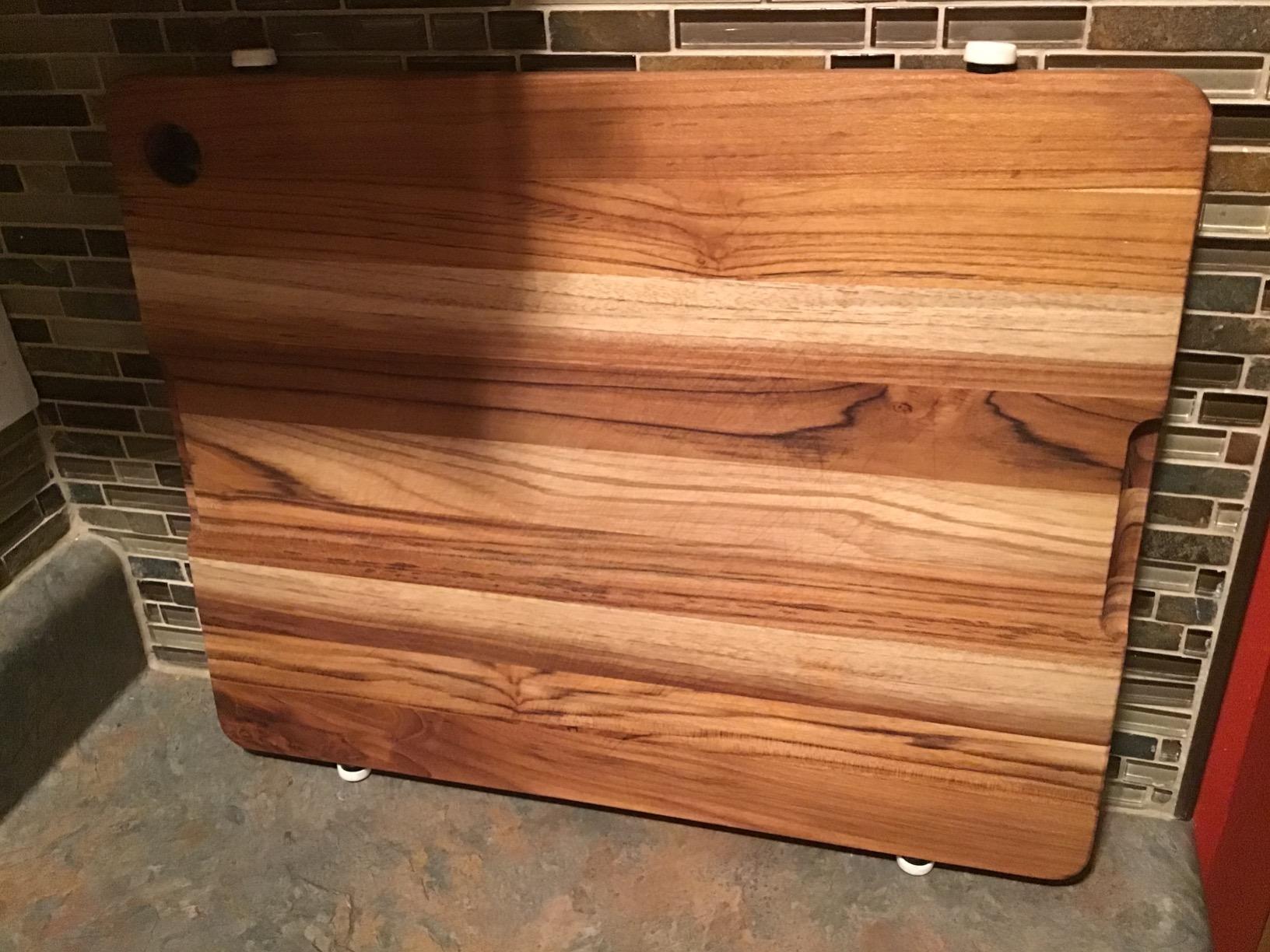 Teakhaus Teak Cutting Board - Rectangle Edge Grain Board With Corner Hole And Juice Canal (16 x 12 x .5 in.) customer photo 2