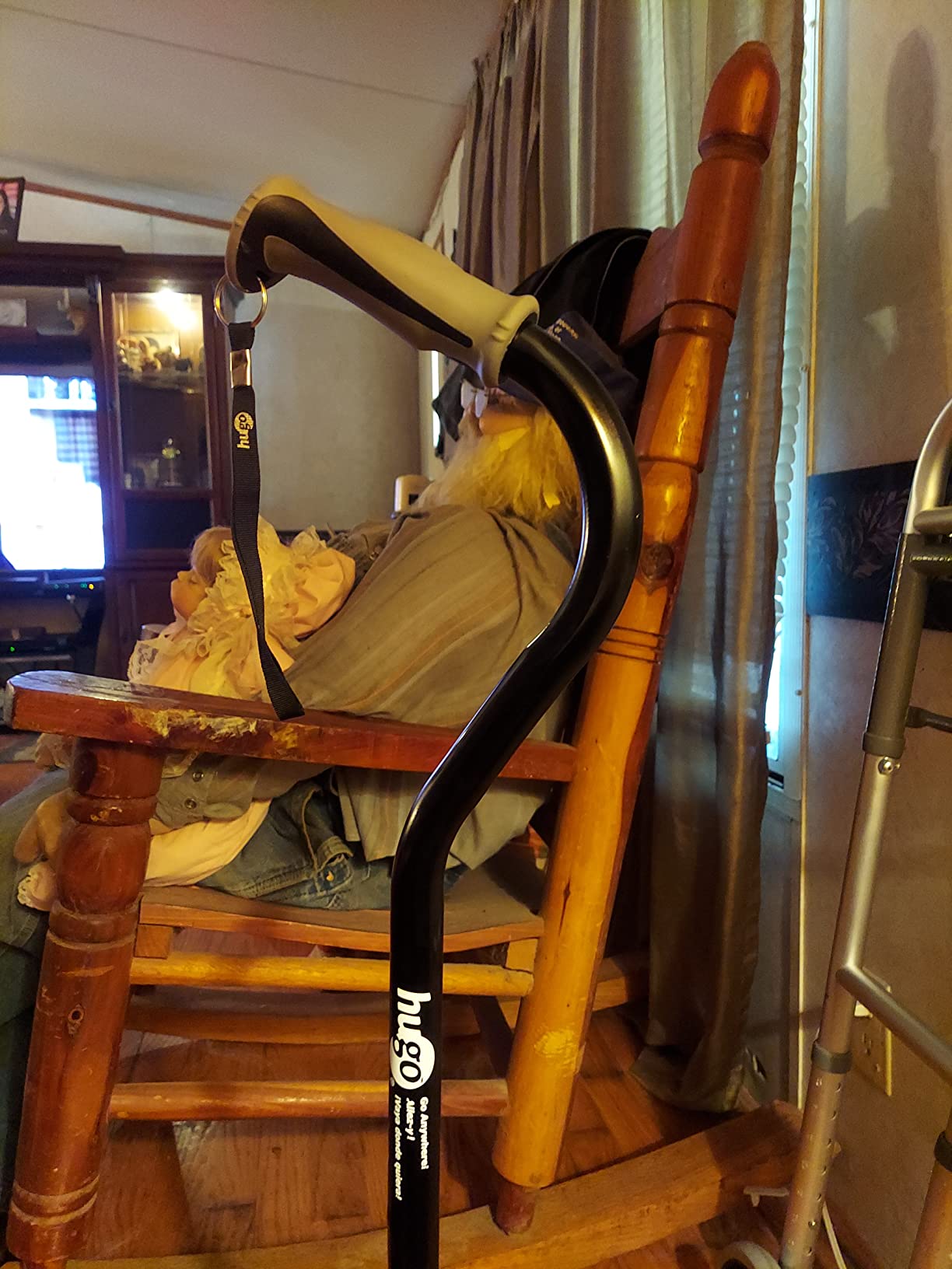 Hugo Adjustable Quad Walking Cane, Rose, Adjustable Height customer photo 1