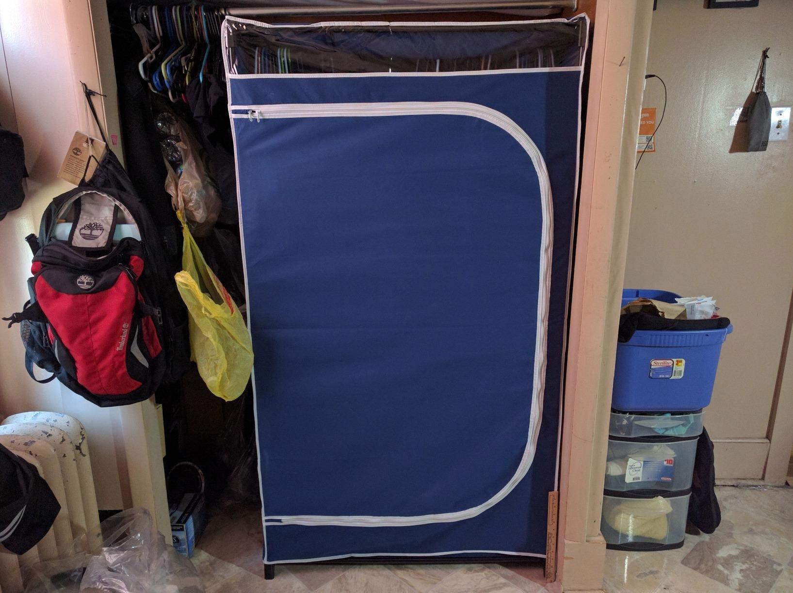 Whitmor 60-inch Extra-Wide Clothes Closet, 60” with White Cover customer photo 2