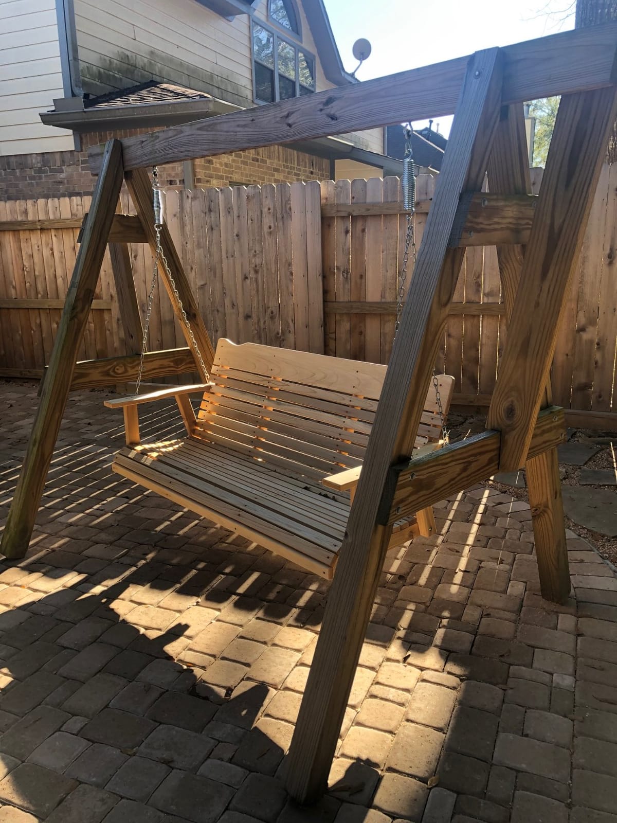 5' Natural Cedar Porch Swing, Amish Crafted, Includes Chain & Springs customer photo 1