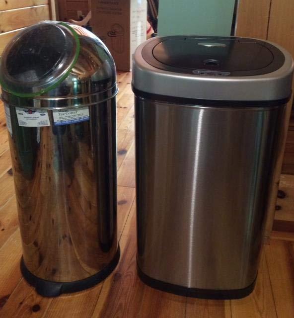 NINESTARS CB-DZT-50-98-1C Automatic Touchless Motion Sensor Oval & Rectangular Trash Can Combo Set, 13.2 Gal. 50 L. & 2.1 Gal.8 L., Stainless Steel customer photo 2