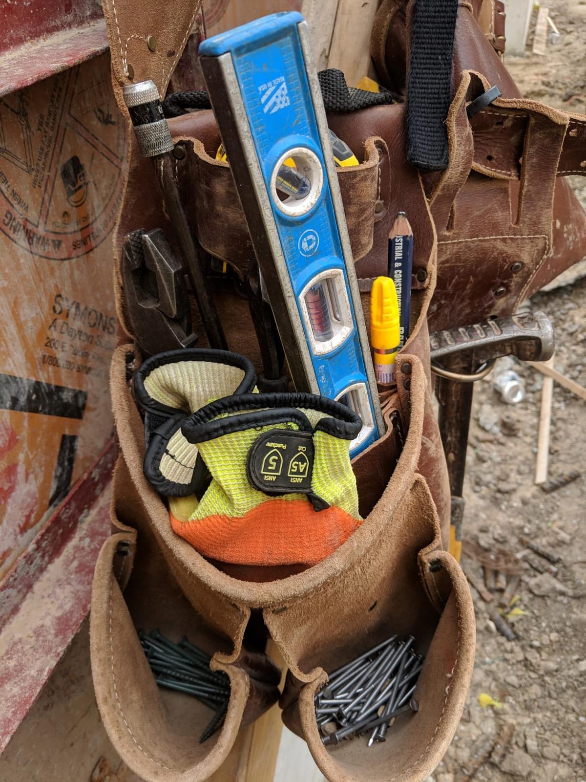 Style n Craft Leather Framer's Tool Belt Combo - 4 Piece Set for Men - Full-Grain Leather with 17 Pockets, Tape Holder & Hammer Loop - Heavy Duty Nylon Stitch - Ideal Carpenter's Tool Belt customer photo 1