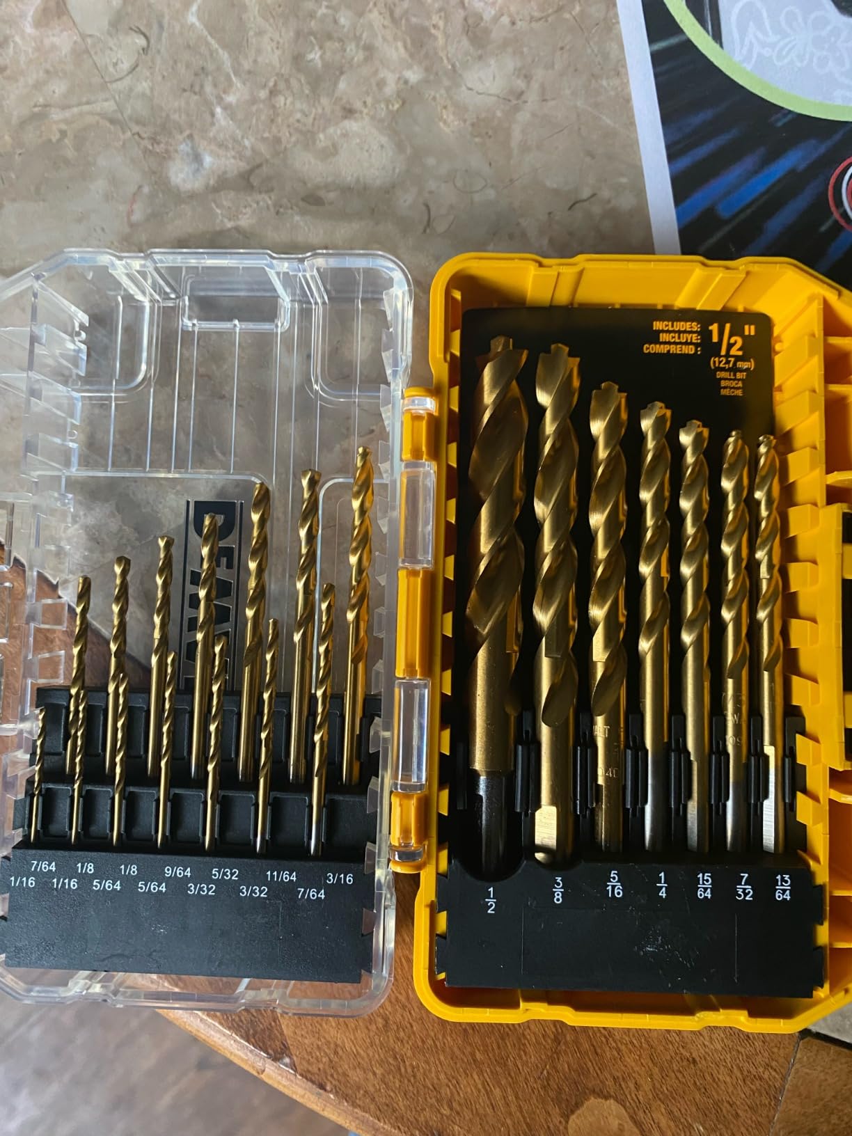 DEWALT Drill Bit Set, 21 Pc. Titanium Nitride Coated Pilot Point DEWALT Bit Set with Case for Wood, Metal and Plastic (DW1361) customer photo 1