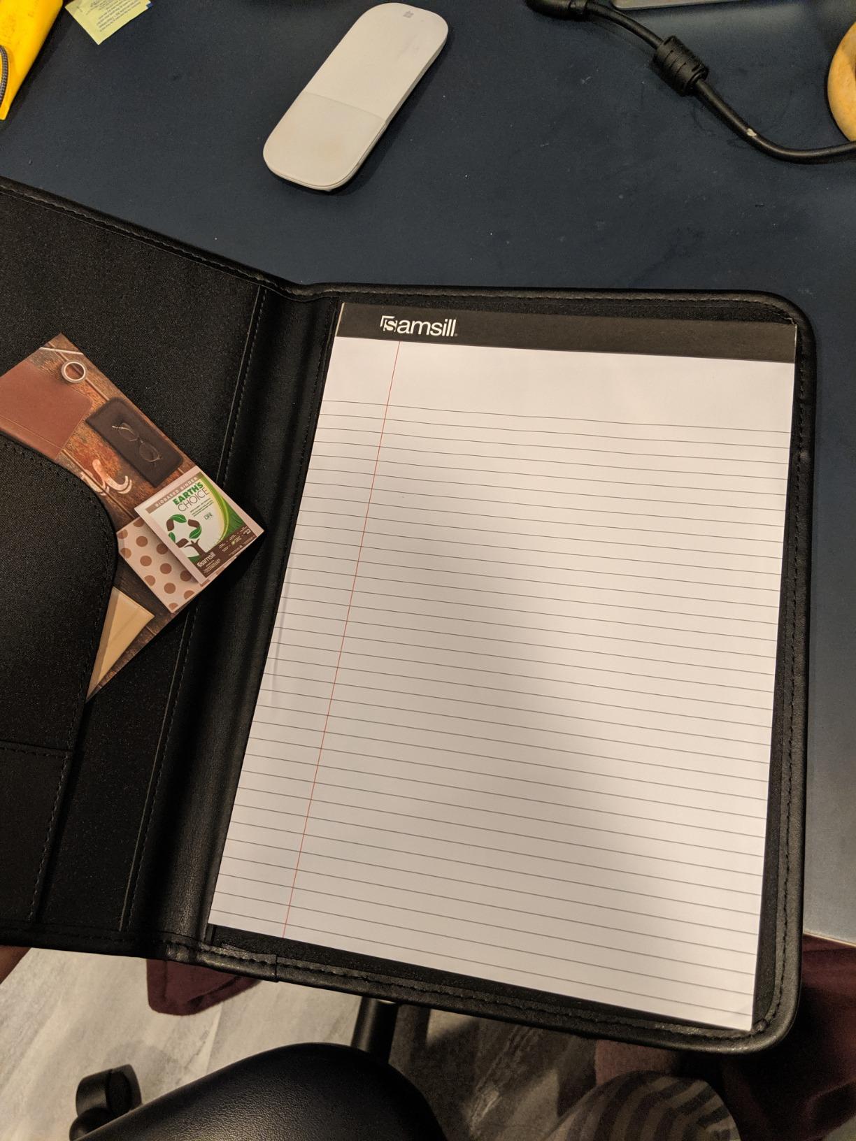 Samsill Professional Padfolio - Faux Leather Portfolio Folder for Men and Women, Leather Padfolio with 8.5 x 11 Writing Pad, Resume Portfolio Folder, Functional Business Portfolio for Meetings and Interviews, Black customer photo 1