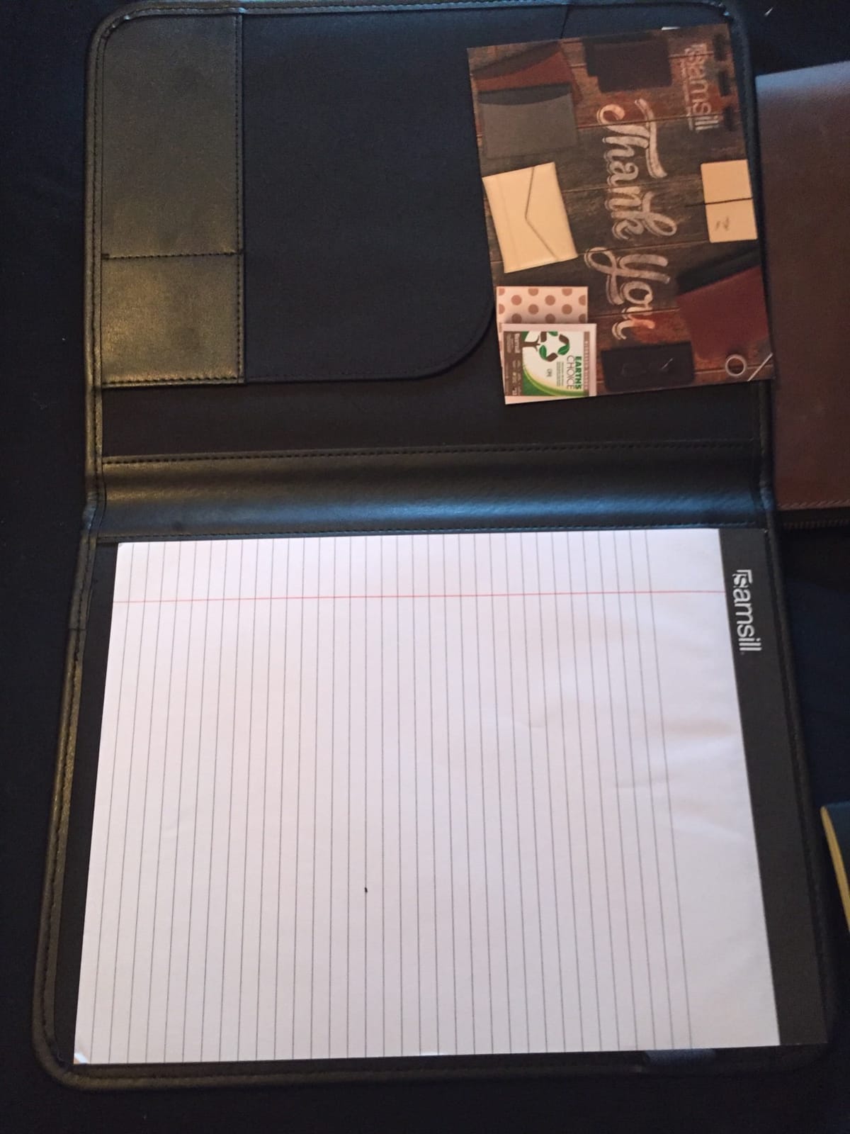 Samsill Professional Padfolio - Faux Leather Portfolio Folder for Men and Women, Leather Padfolio with 8.5 x 11 Writing Pad, Resume Portfolio Folder, Functional Business Portfolio for Meetings and Interviews, Black customer photo 2