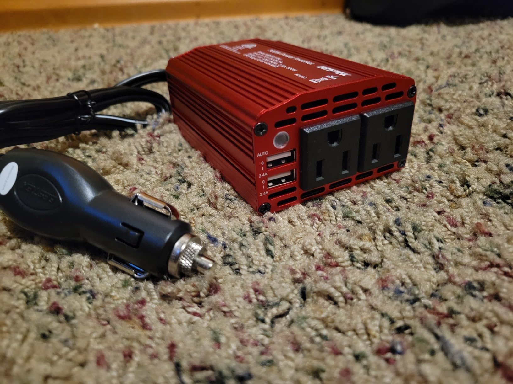 BESTEK Power Inverter DC 12-17V to AC 110V - 300W Car Plug Adapter Outlet customer photo 1